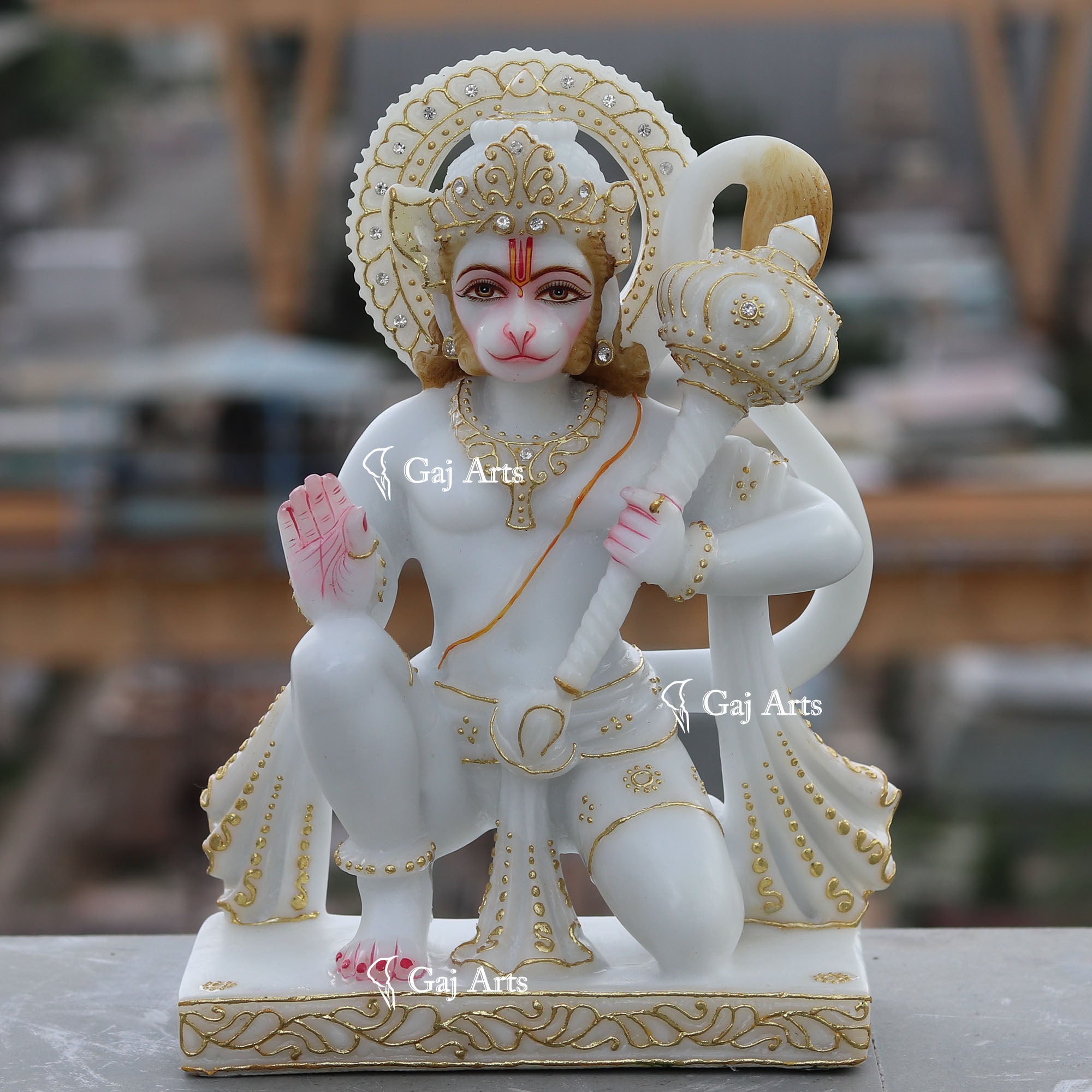 Ethiopia Marble Hanuman Ji Idol | 12 Inch