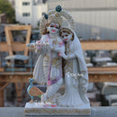 White Marble Ethiopia Radha Krishna Idol | 24 Inch