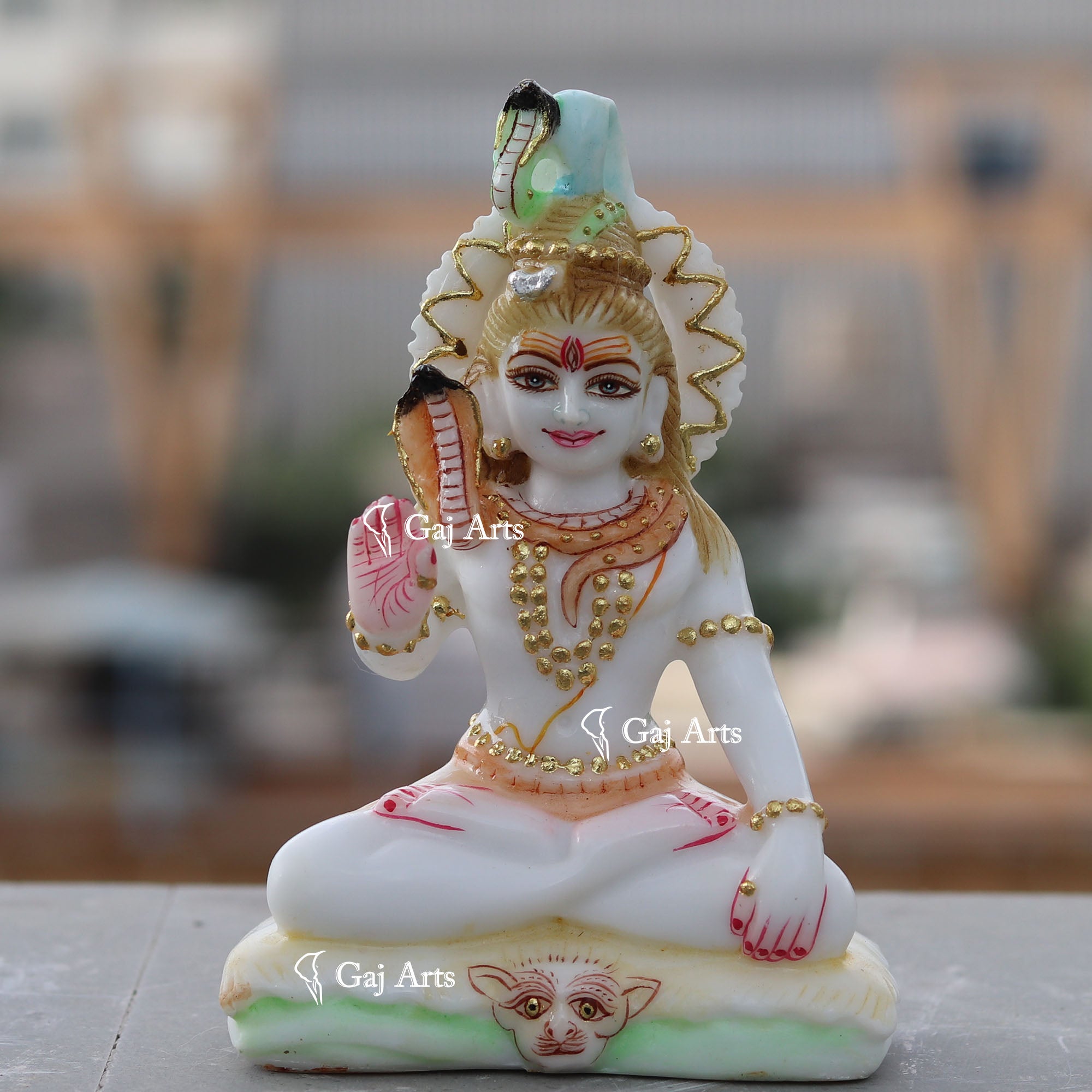 White Ethiopia  Marble Lord Shiva Statue | 6 Inch