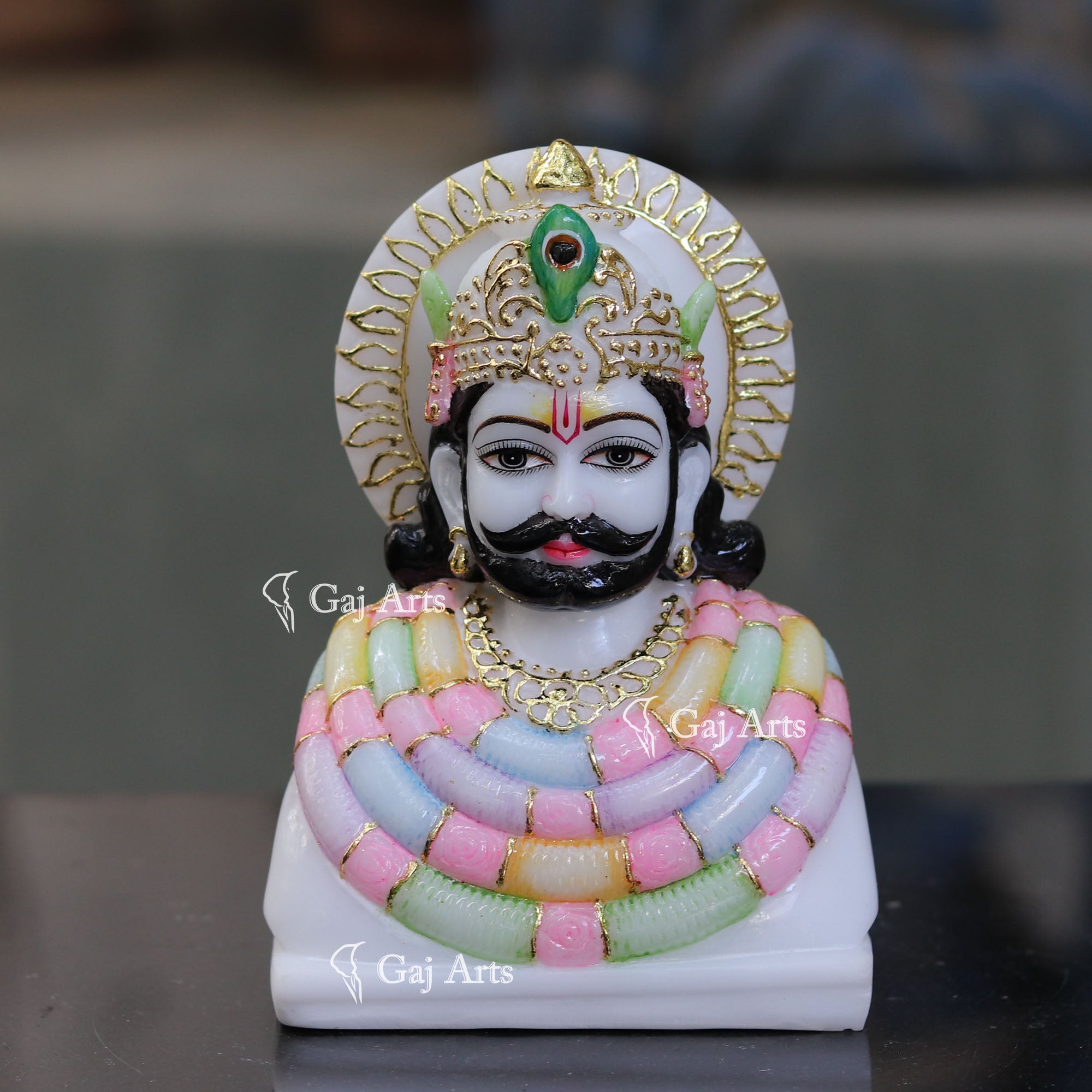 Marble Khatu Shyam Ji Murti | 7 Inch