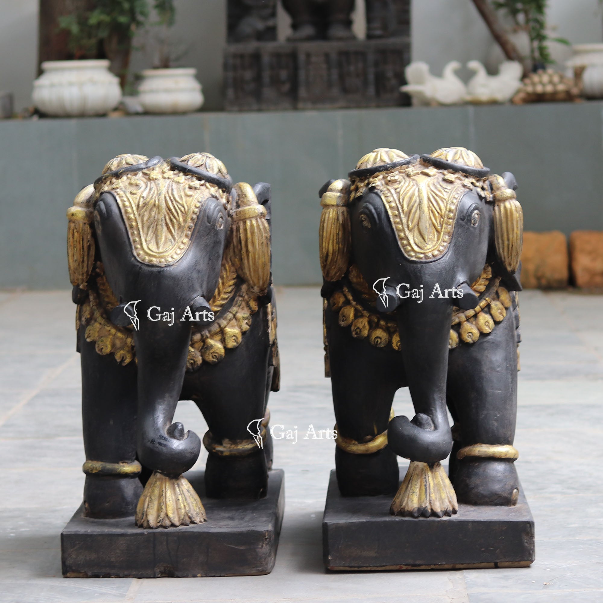 Natural Sandstone Elephant Statue | 30 Inch