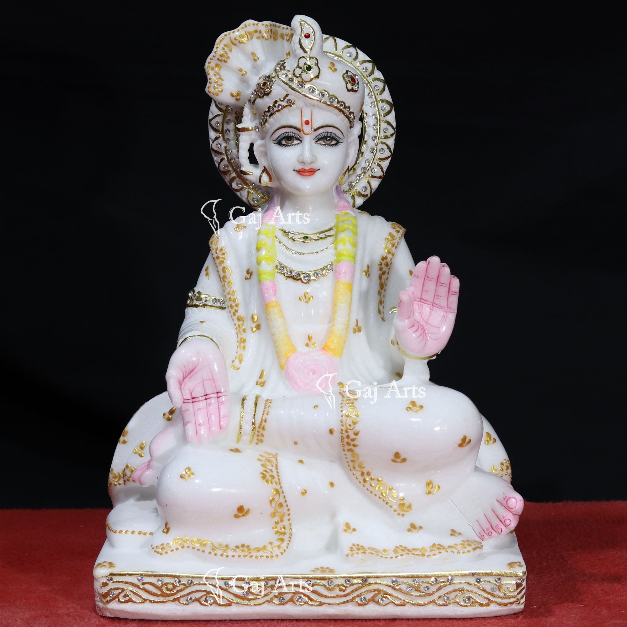 White Makrana Marble Swami Narayan Idol | 15 Inch