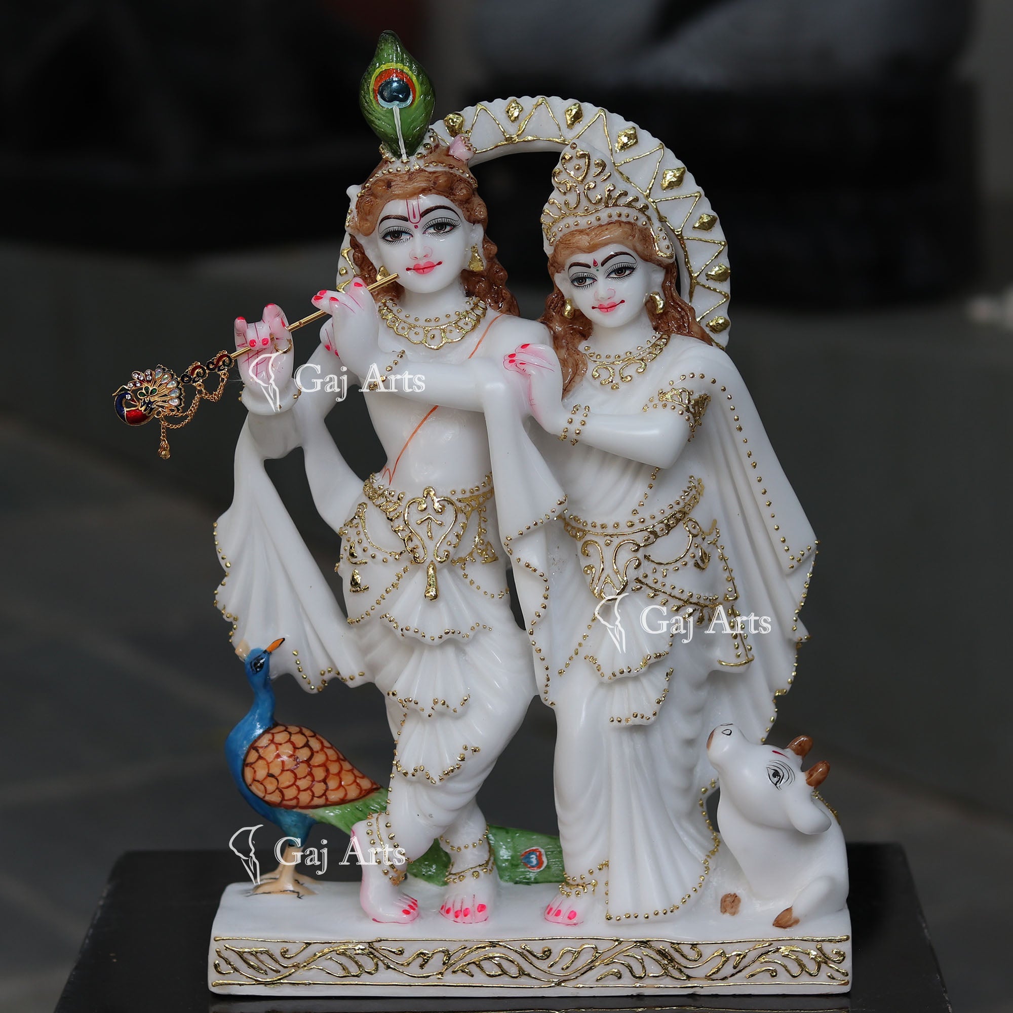 White Marble Ethiopia Radha Krishna Jodi Murti | 18 Inch