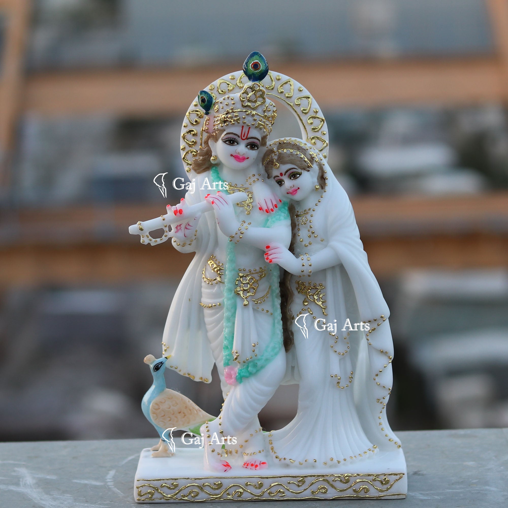 White Marble Ethiopia Radha Krishna Jodi | 12 Inch