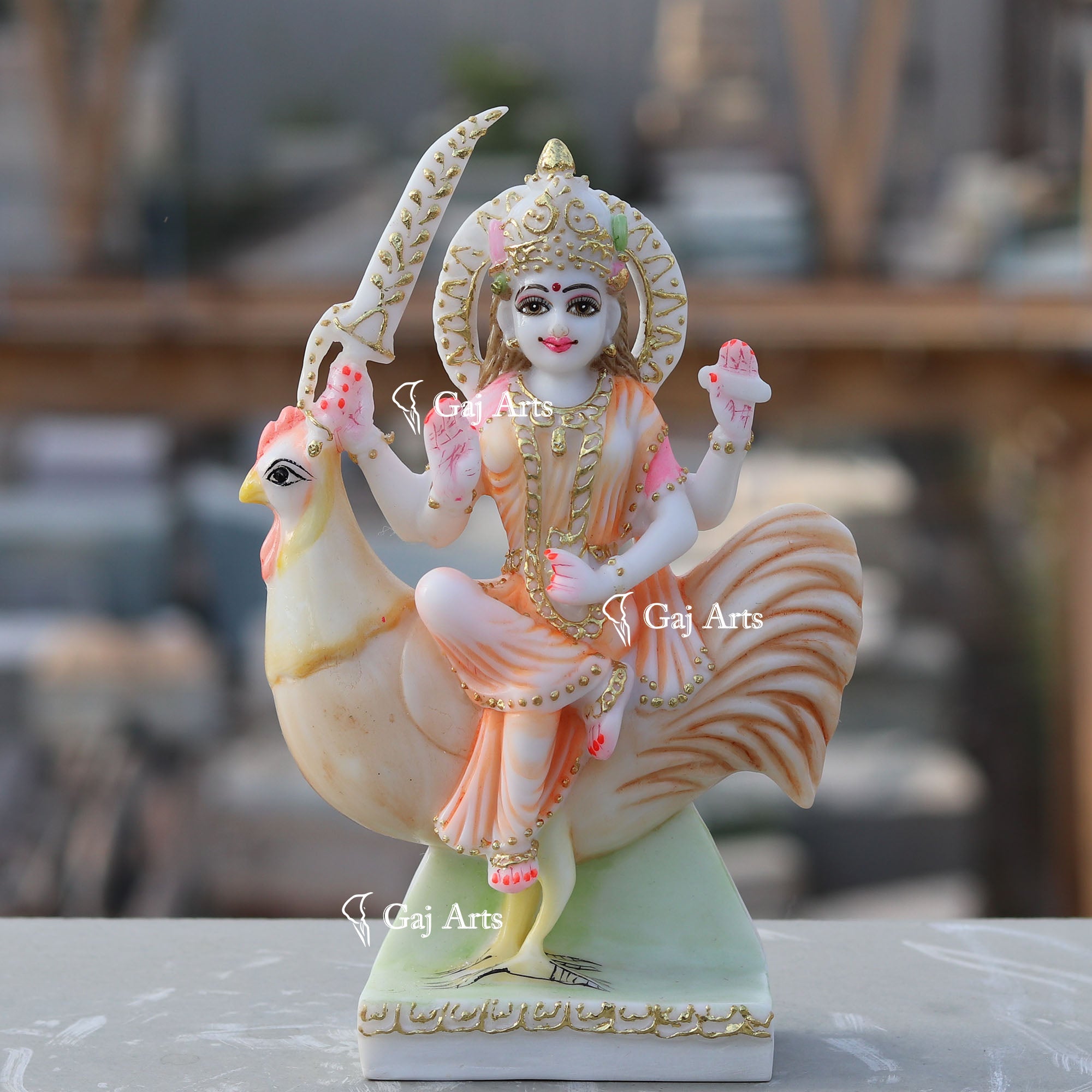 White Marble Bahu Charni Mata Idol | 9 Inch