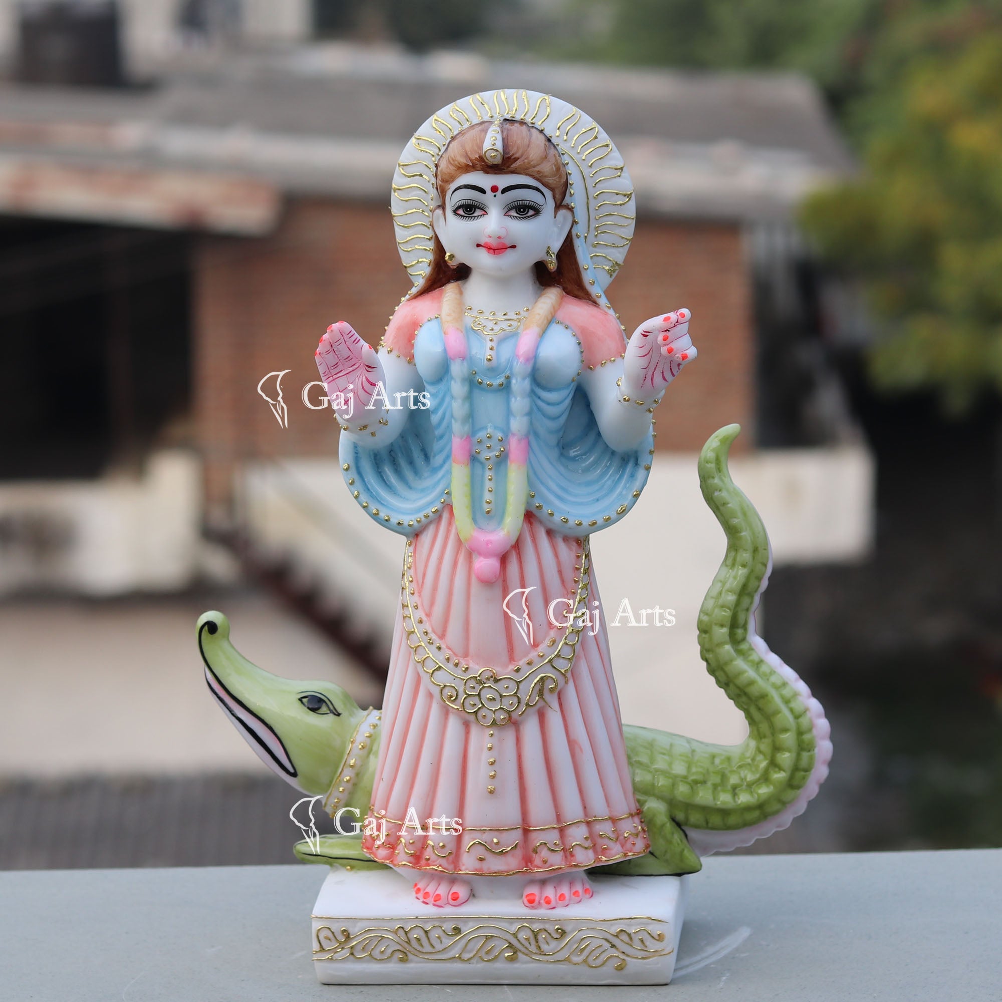 Marble Ethiopia Khodiyar Maa Idol | 15 Inch