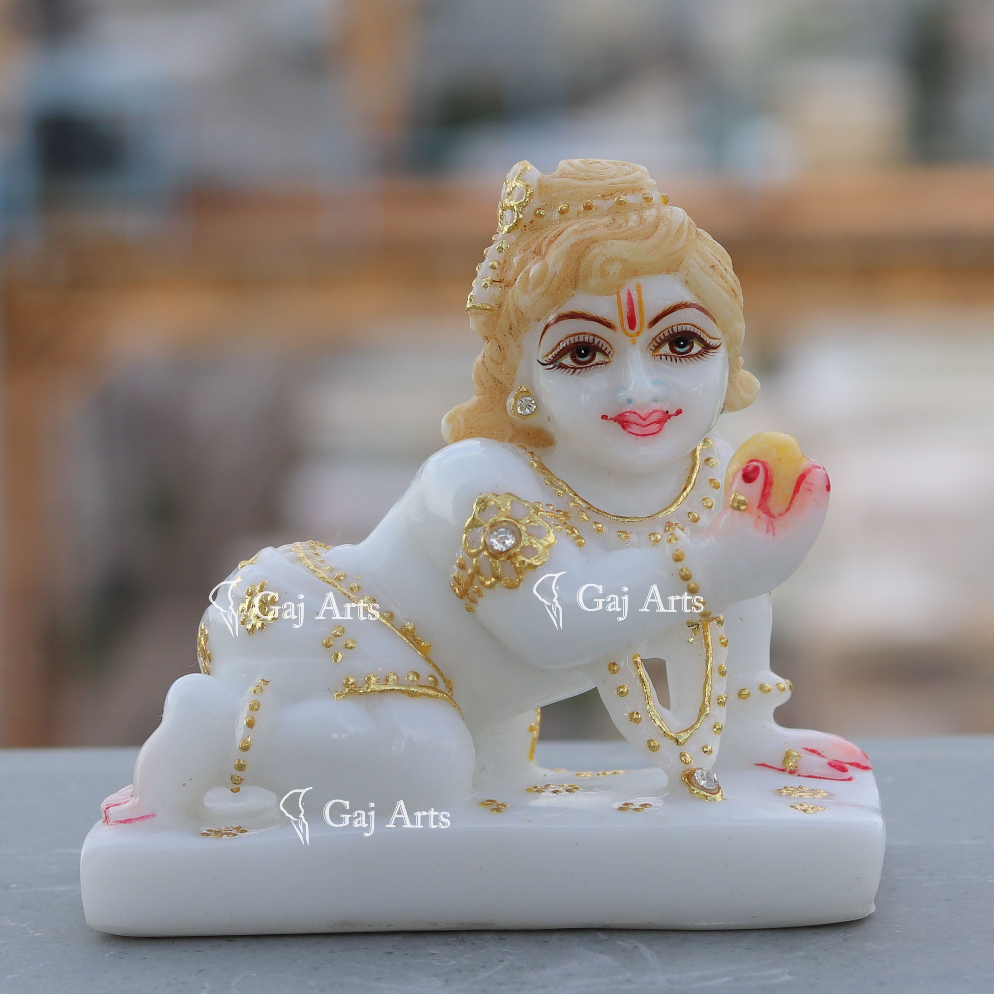 White Marble Bal Gopal Idol | 5 Inch