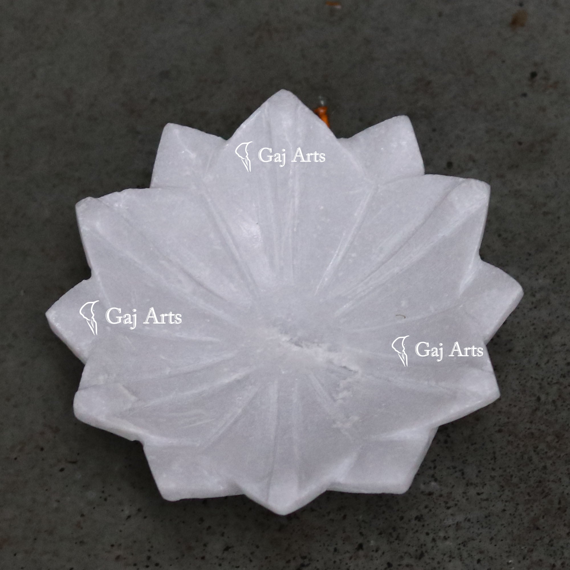 White Marble Petite Floral Bowl | 5 Inch