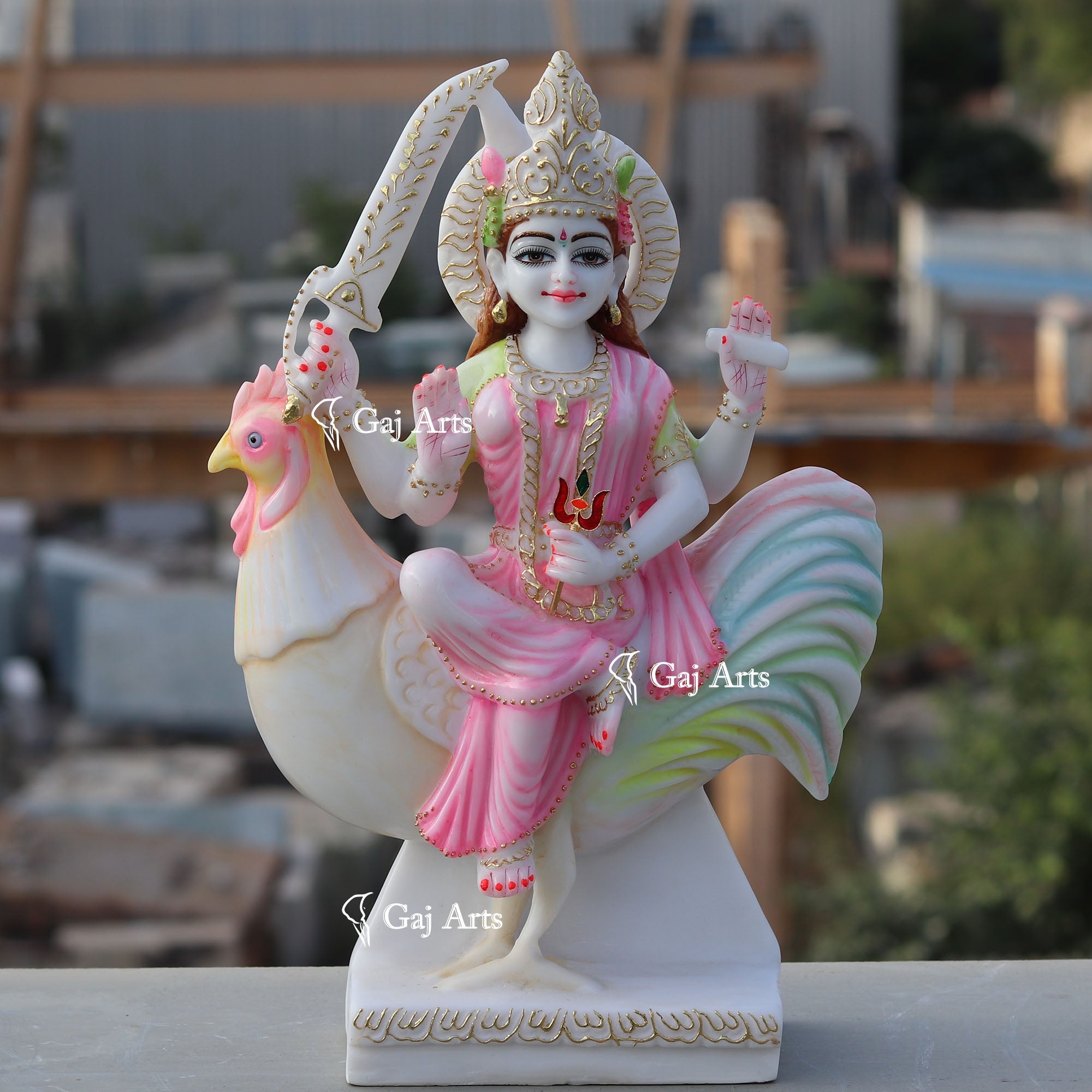 Marble Bahu Charni Mata Idol | 18 Inch