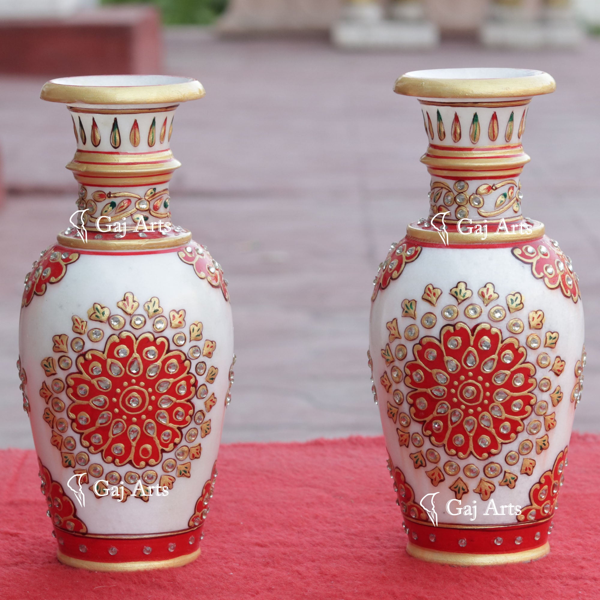 White Marble Decorative Vase | 9 Inch