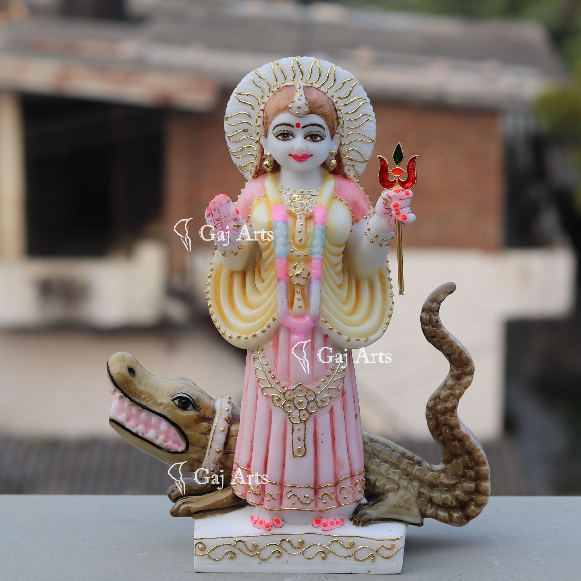 White Marble Khodiyar Maa Idol | 12 Inch