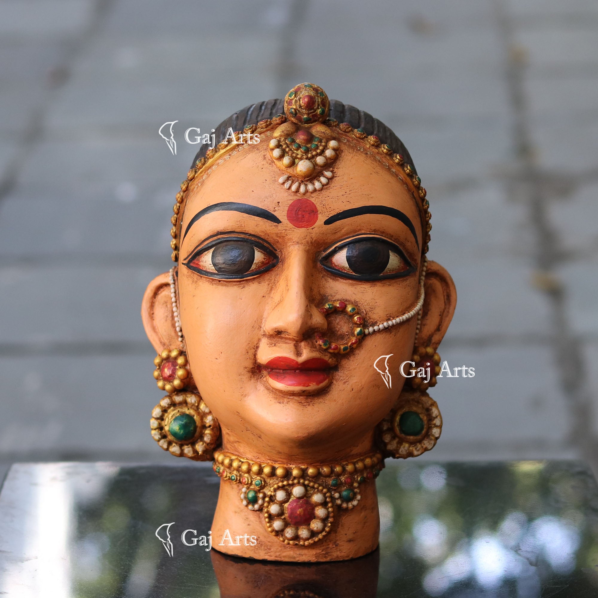 Handcrafted Wooden Bani Thani Sculpture | 12 Inch
