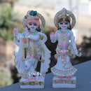 White Marble Ethiopia Radha Krishna Idol | 9 Inch