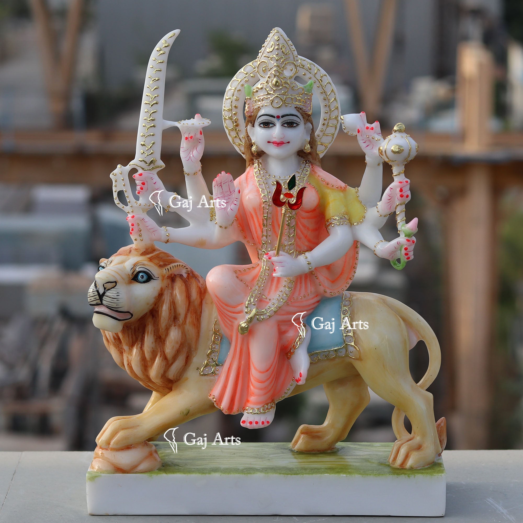 Durga Maa Ethiopia Marble Idol | 15 Inch