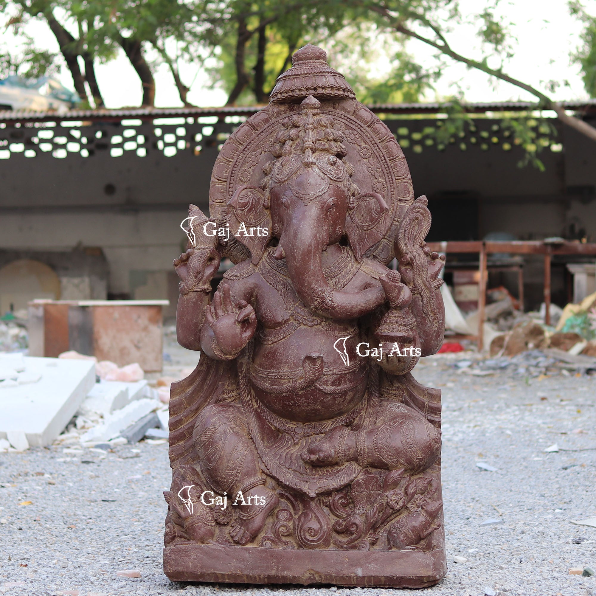 Sandstone Ganesh Statue | 60 Inch