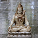 White antique finishing Marble Shiva Statue | 30 Inch