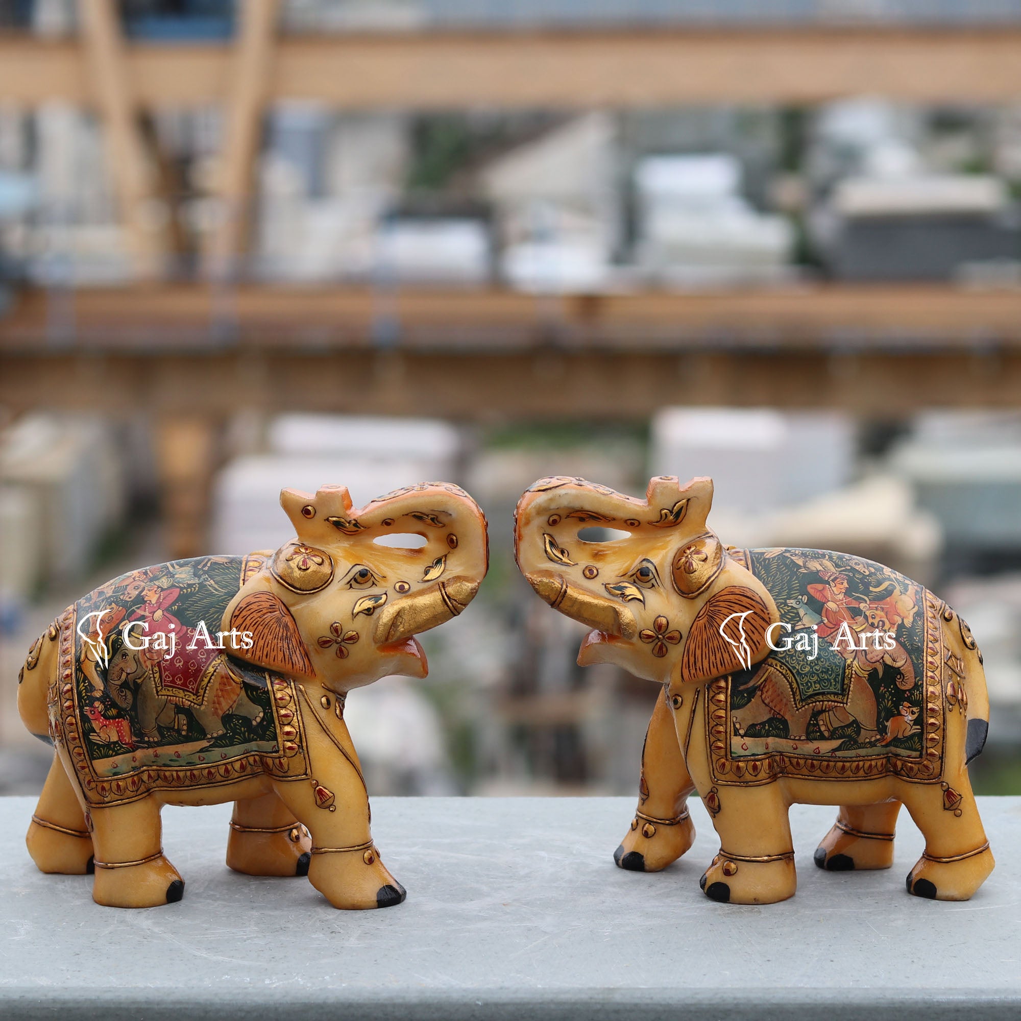 White Marble Elephant Statue | 7 Inch
