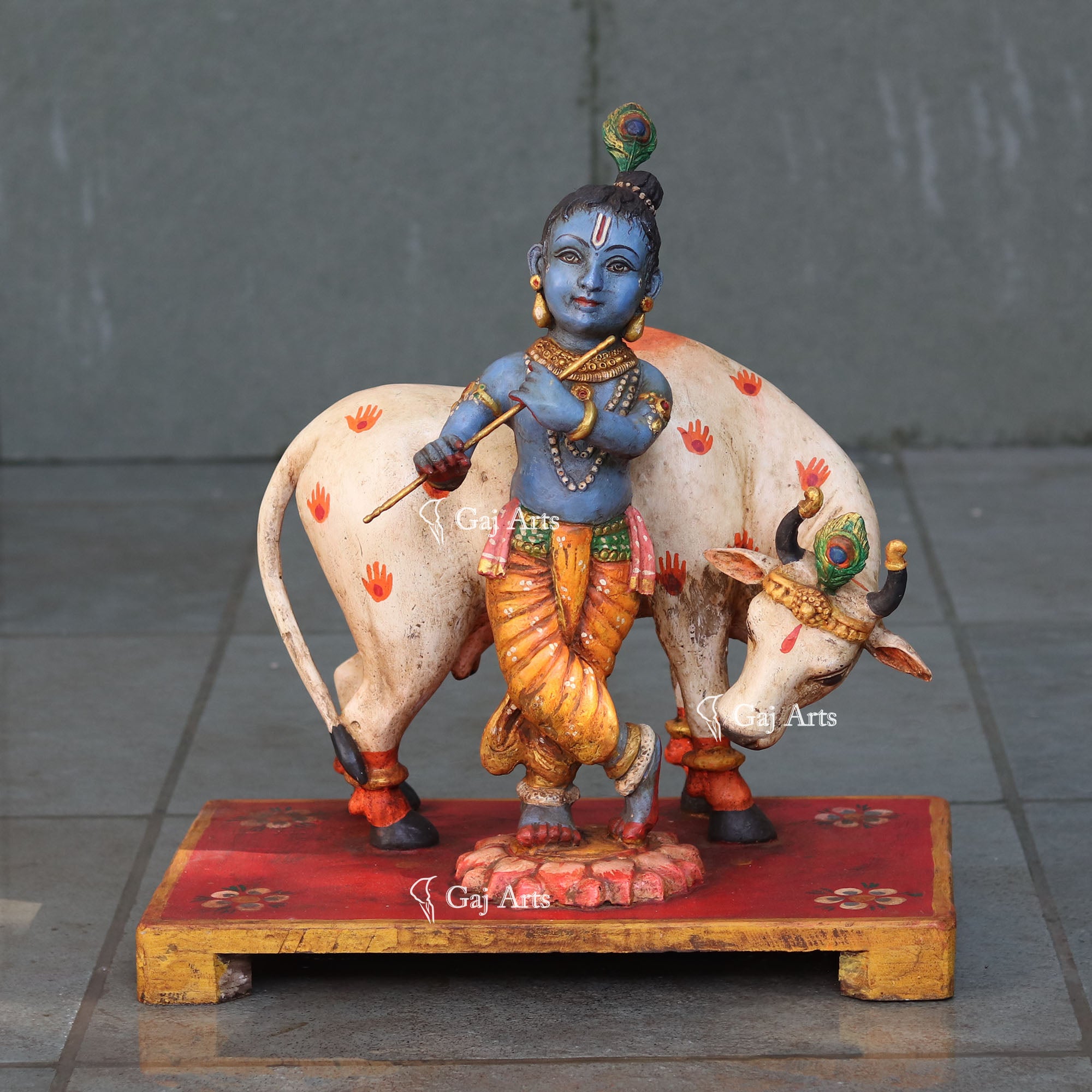 Wooden Go Gopal Statue | 21 Inch