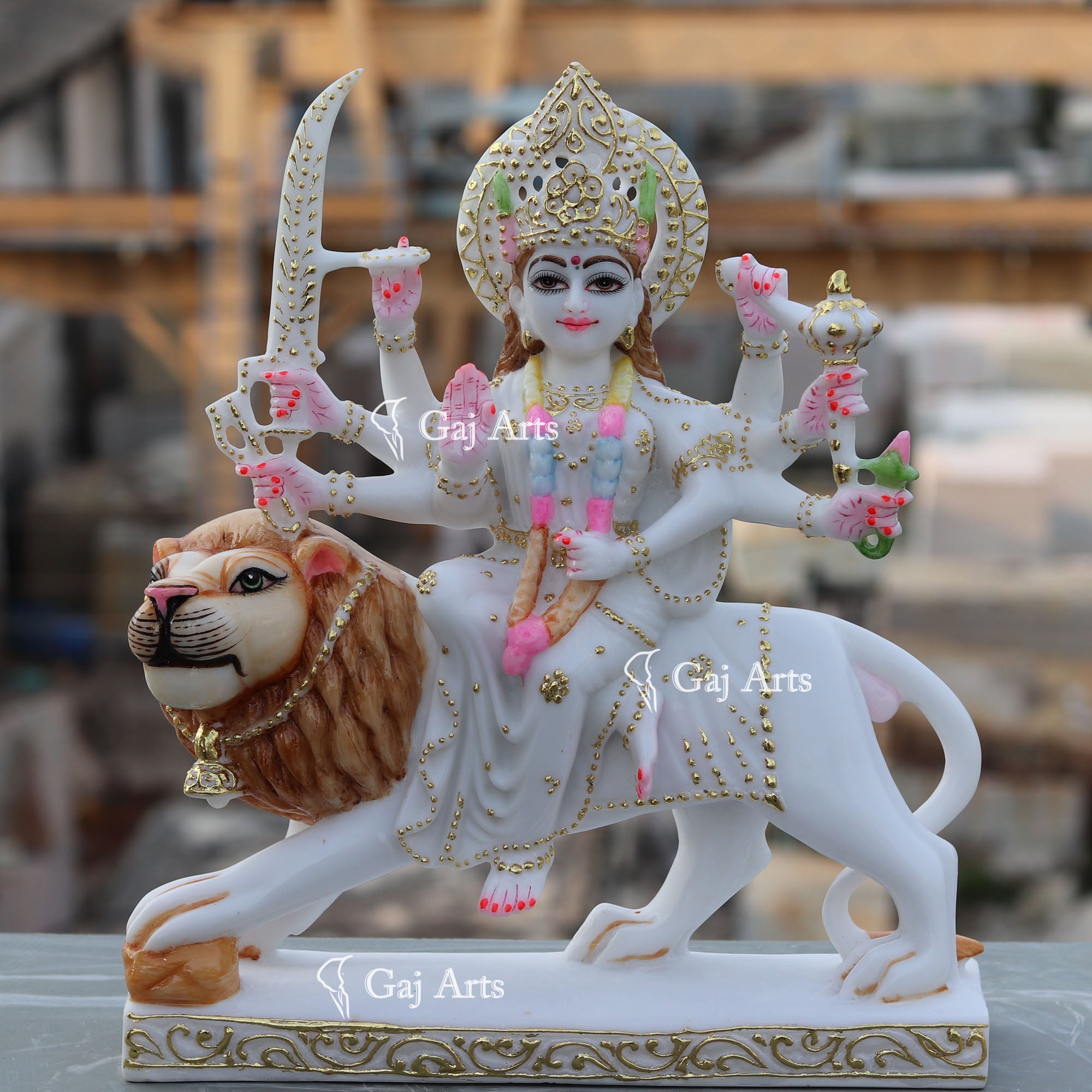 Marble Durga Maa Idol | 15 Inch