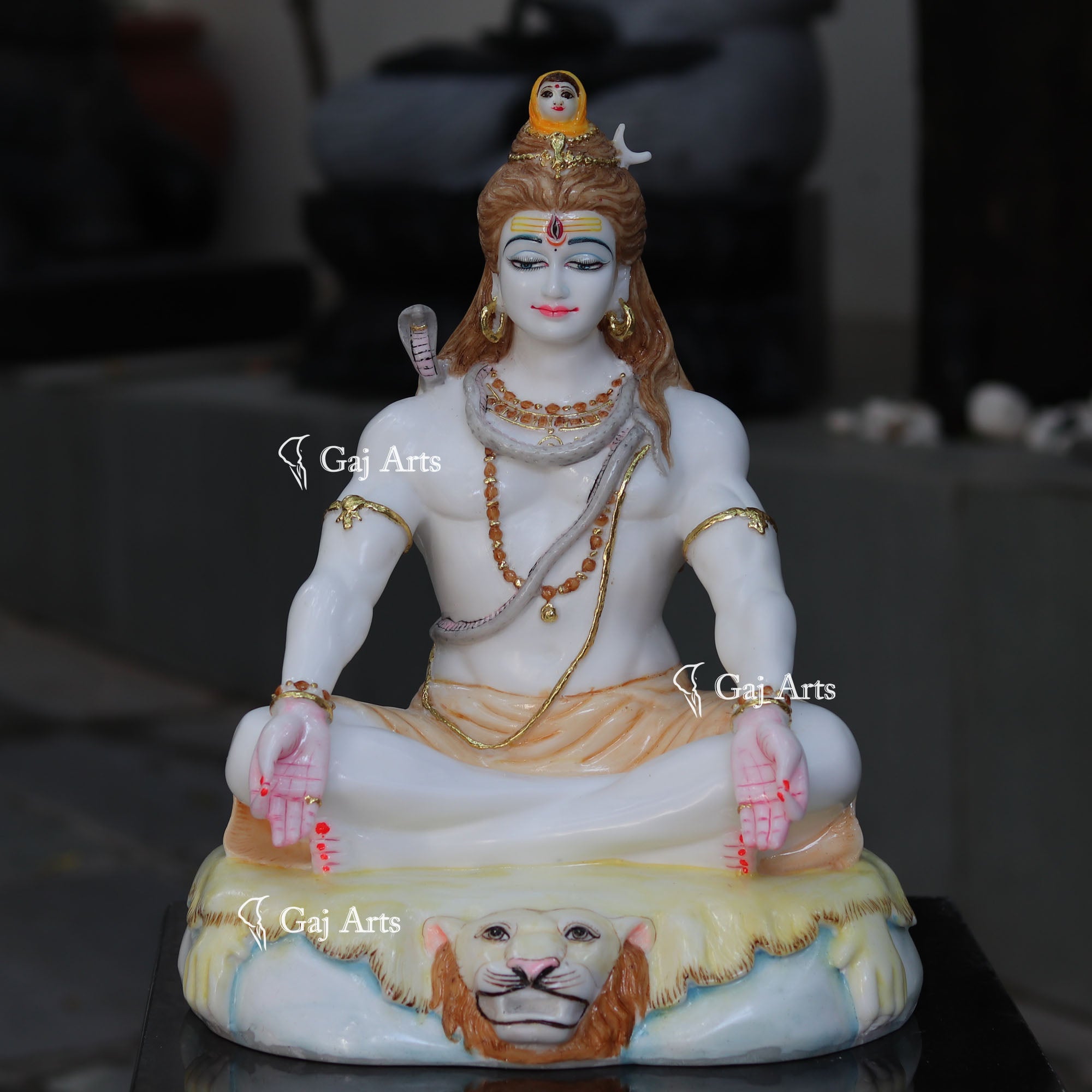 White Ethiopia Marble Shiva Statue | 18 Inch