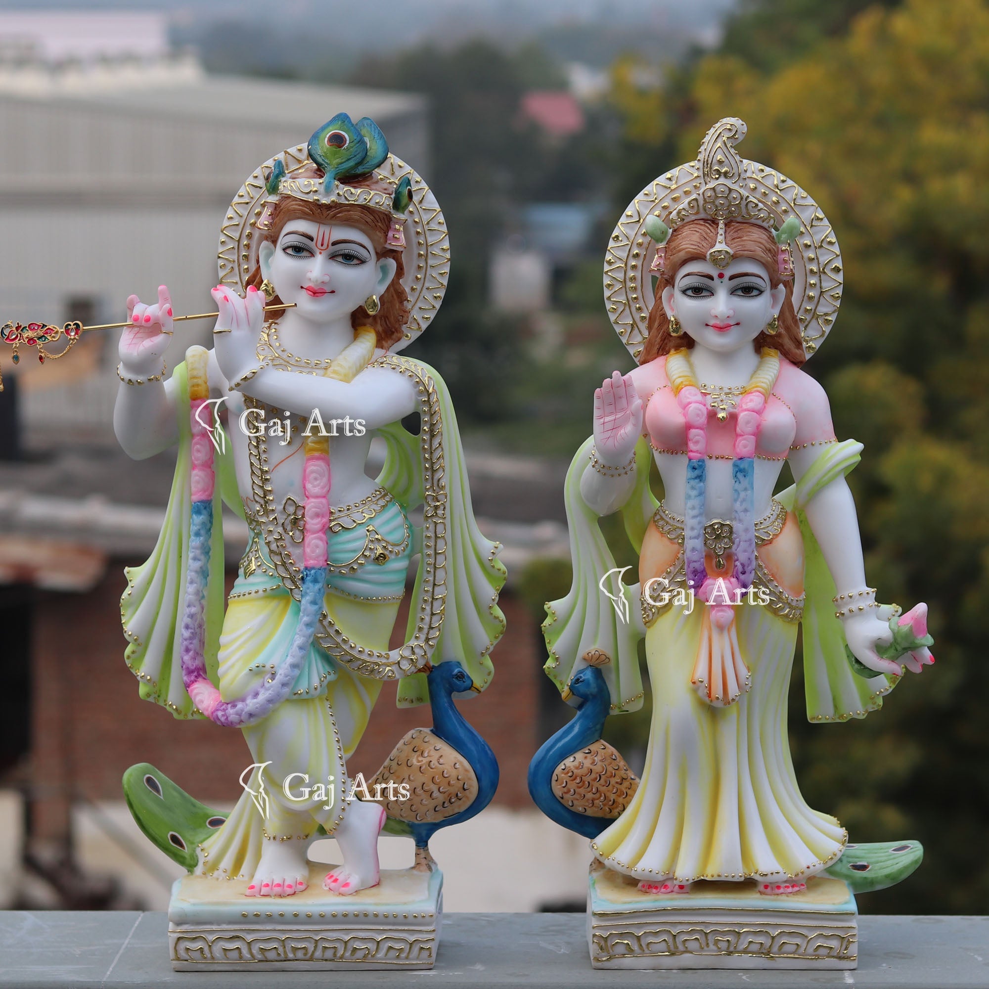 Natural Marble Radha Krishna Murti | 24 Inch