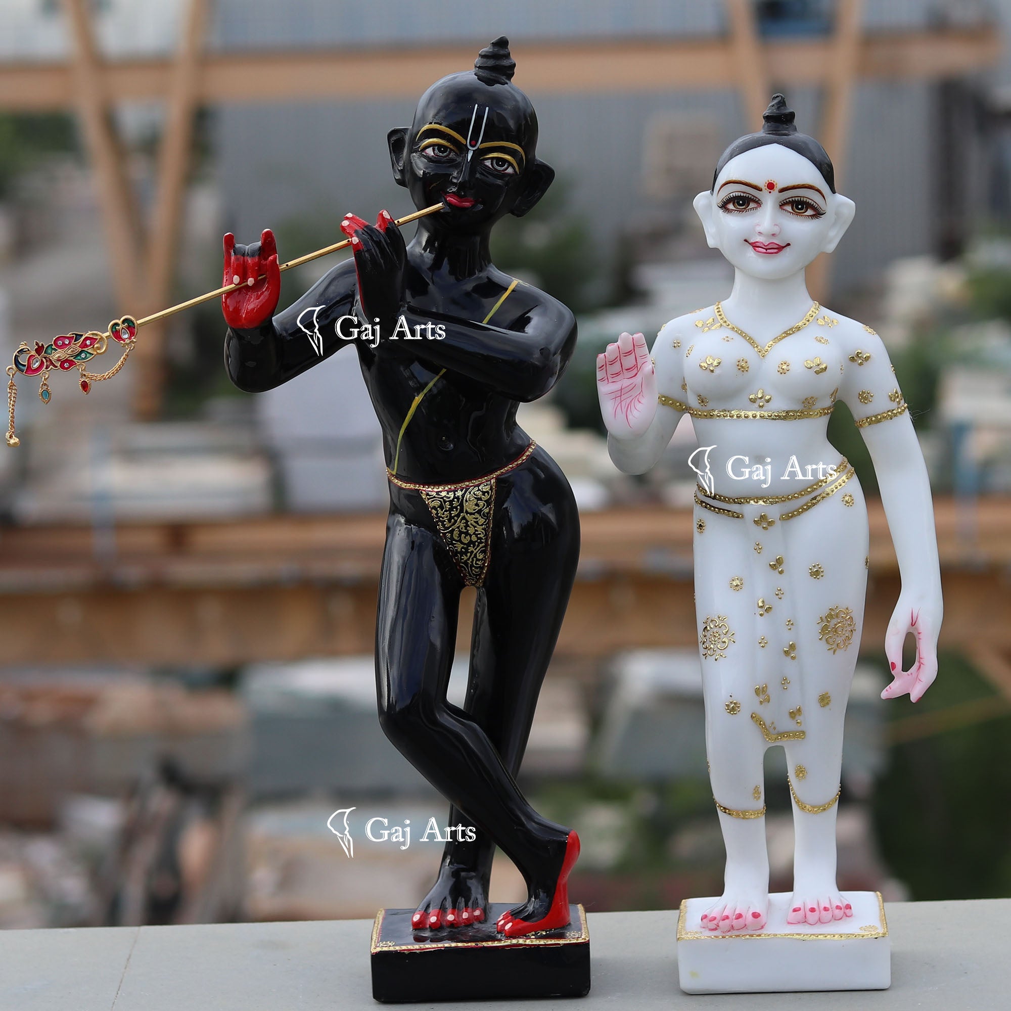 Rajasthan Black Marble Iskon Radha Krishna Idol | 18 Inch