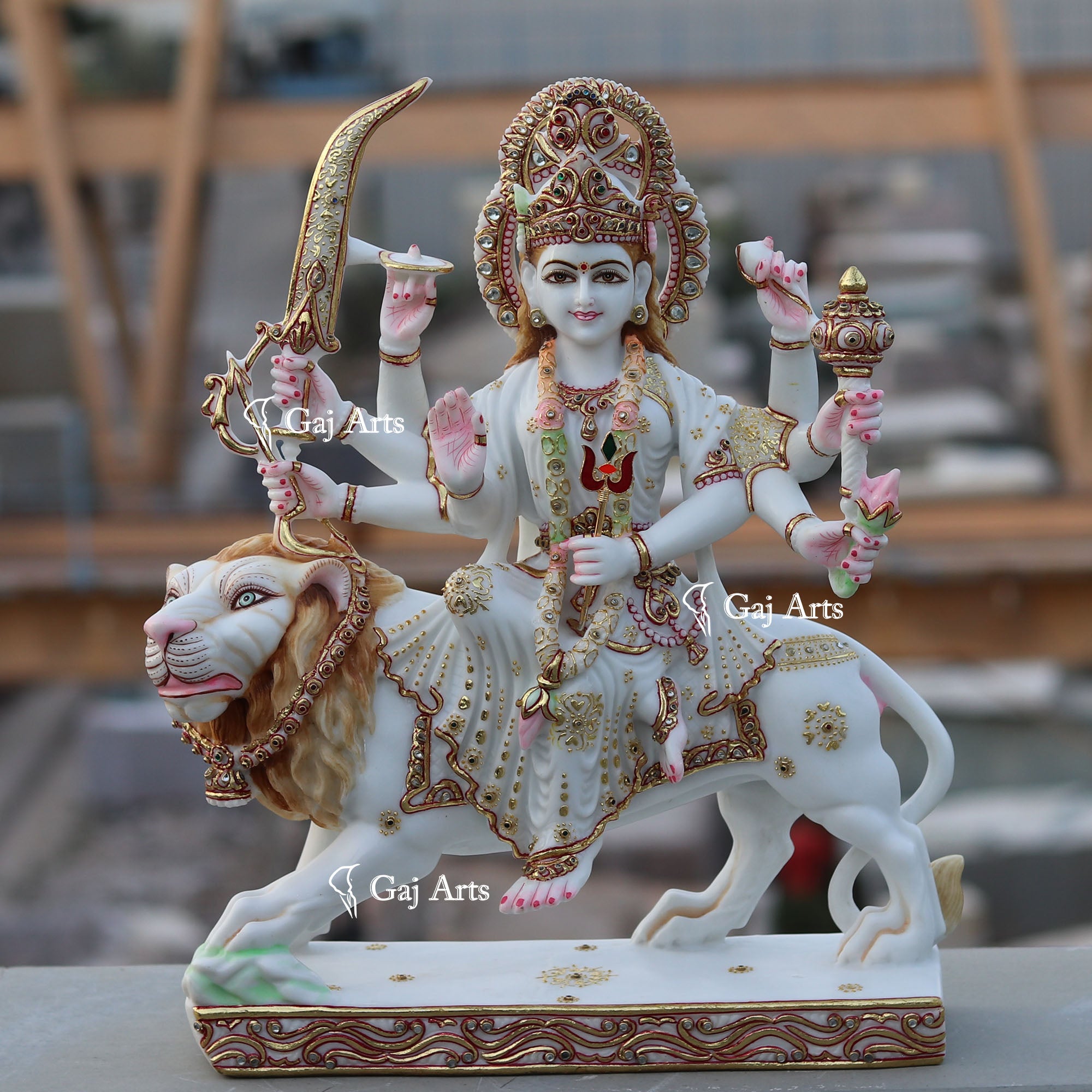 Marble Durga Mata Idol | 18 Inch