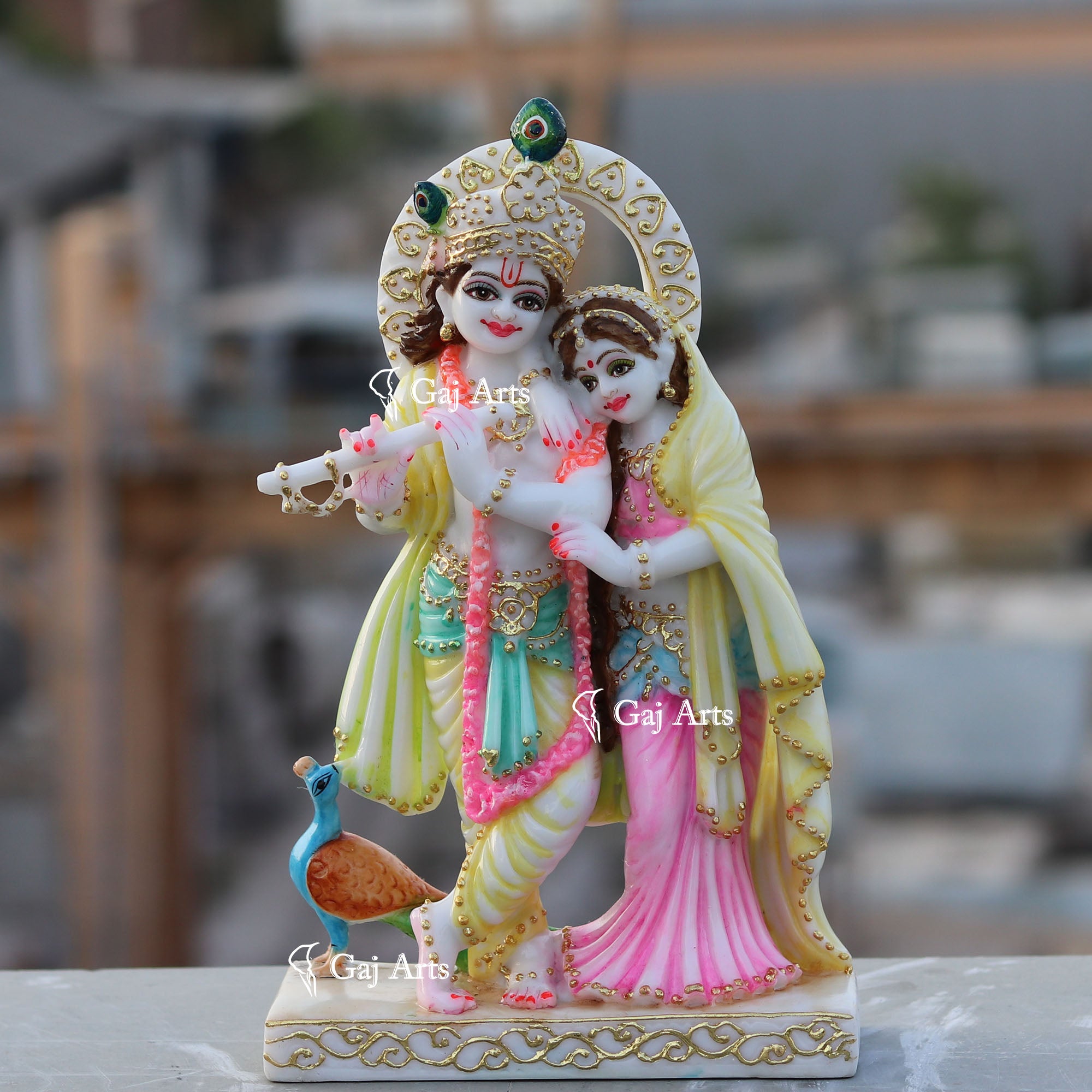 White Marble Ethiopia Radha Krishna Jodi | 12 Inch