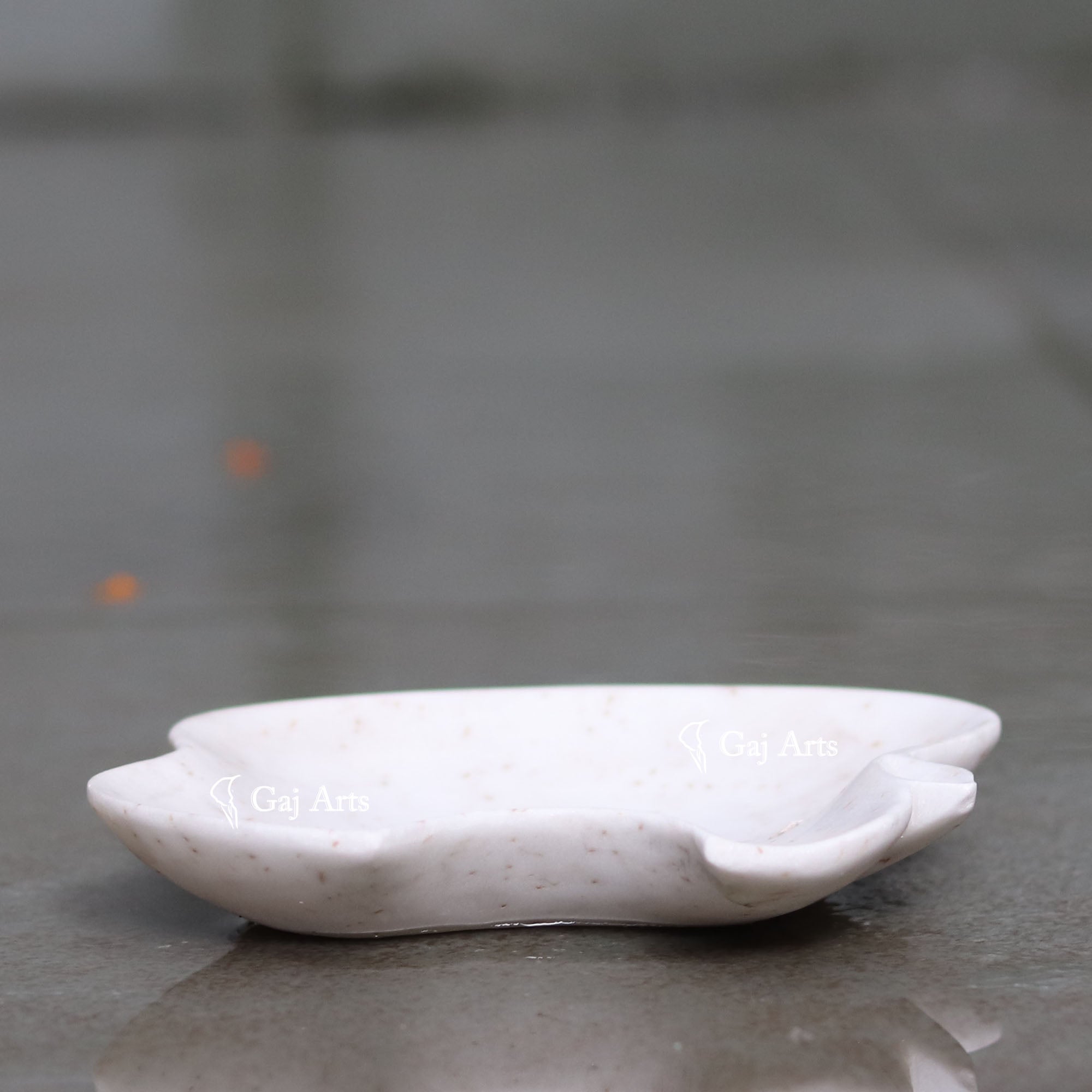 White Marble Floral Accent Bowl | 6 Inch