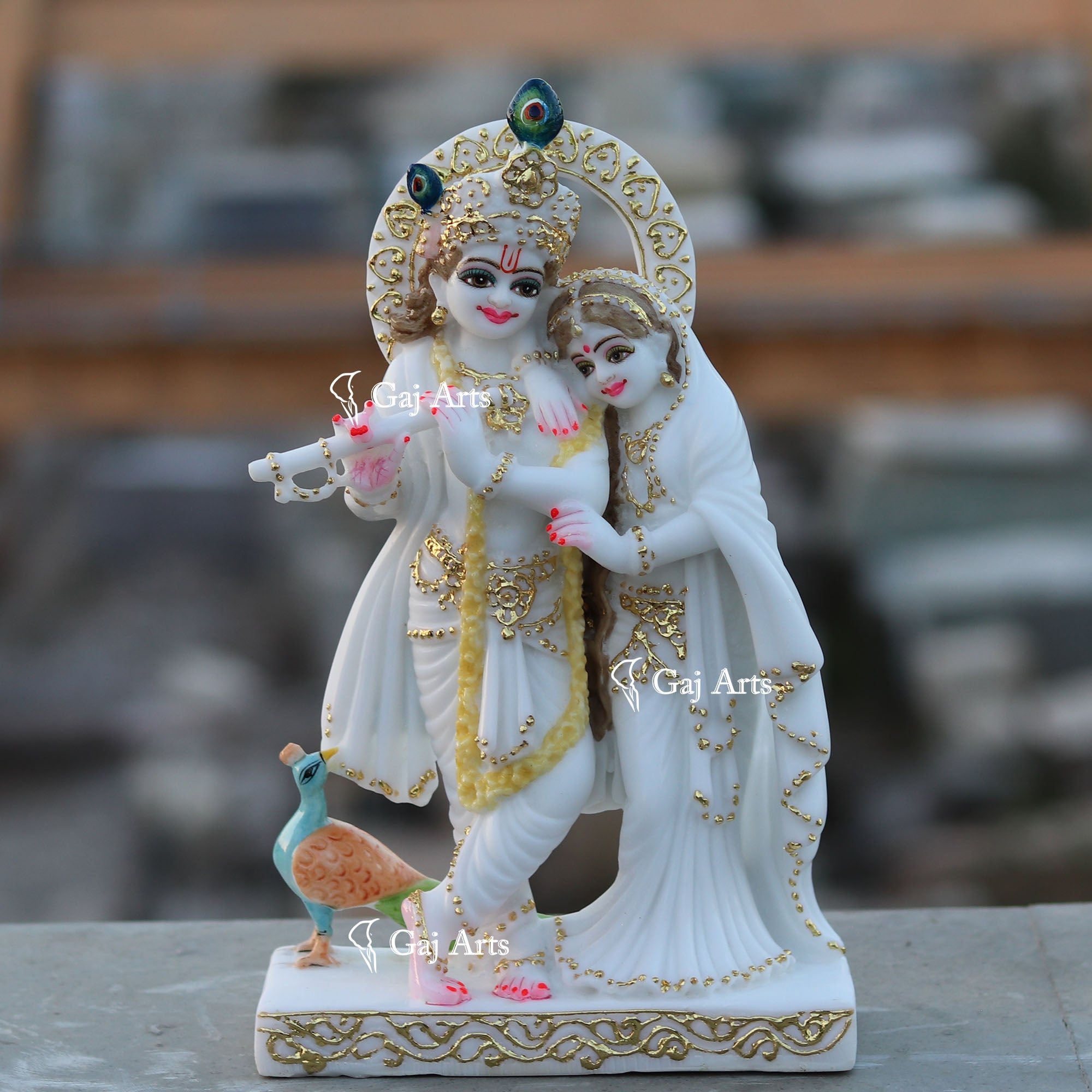 White Marble Ethiopia Radha Krishna Jodi | 12 Inch