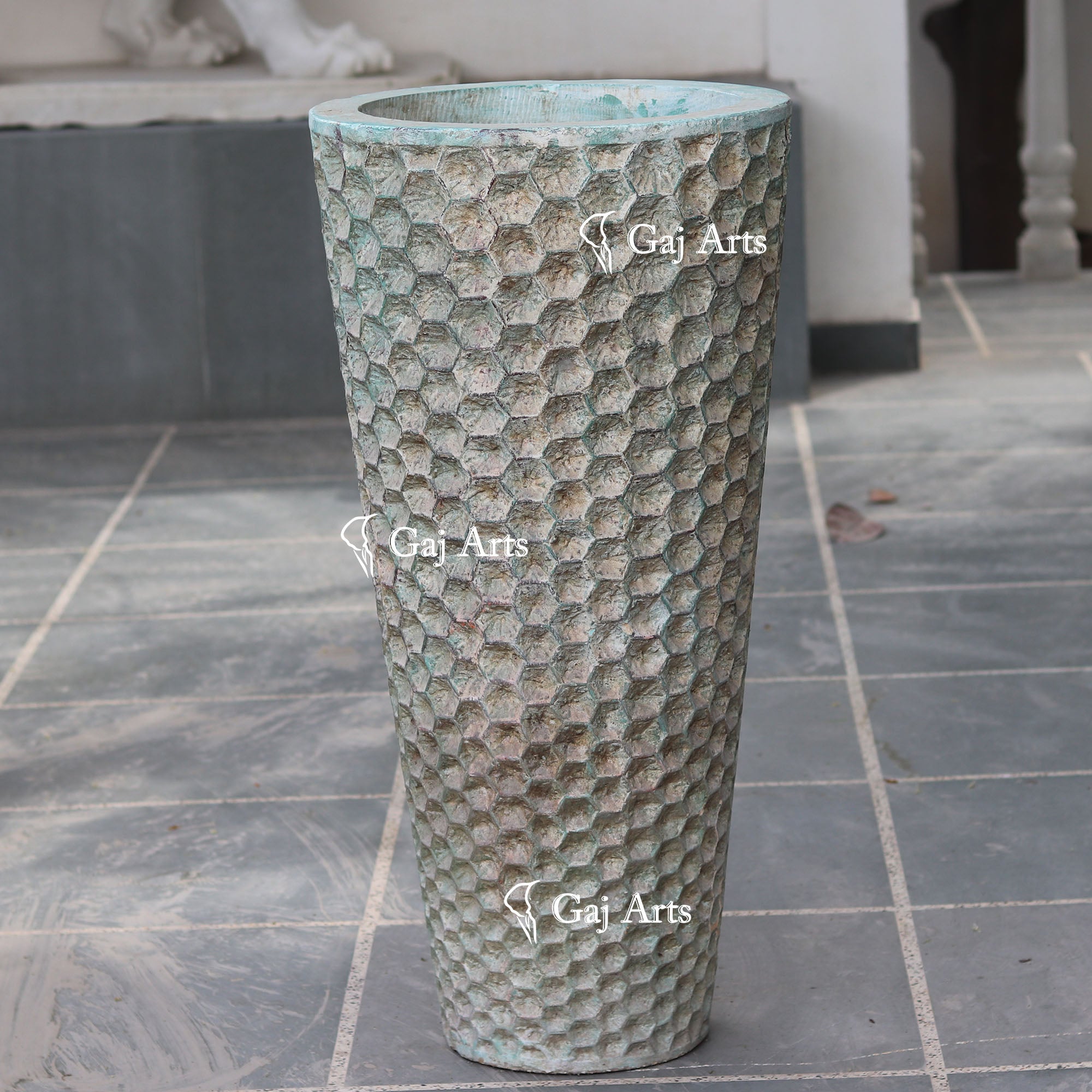 Classic Teak Sandstone Planter | 36 Inch