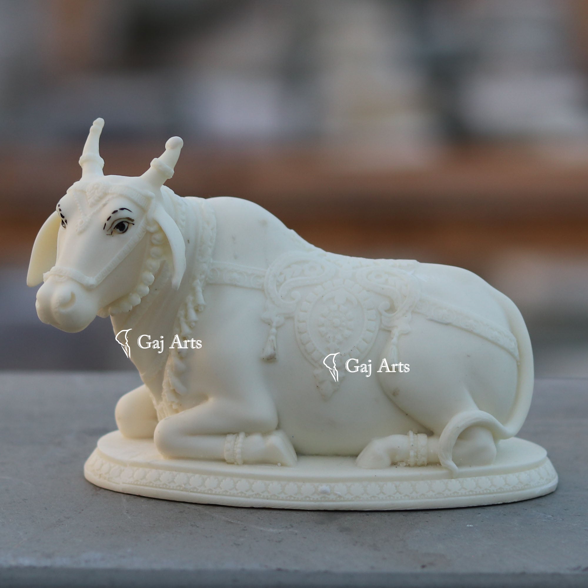 Marble Powder Nandi Idol | 5 Inch