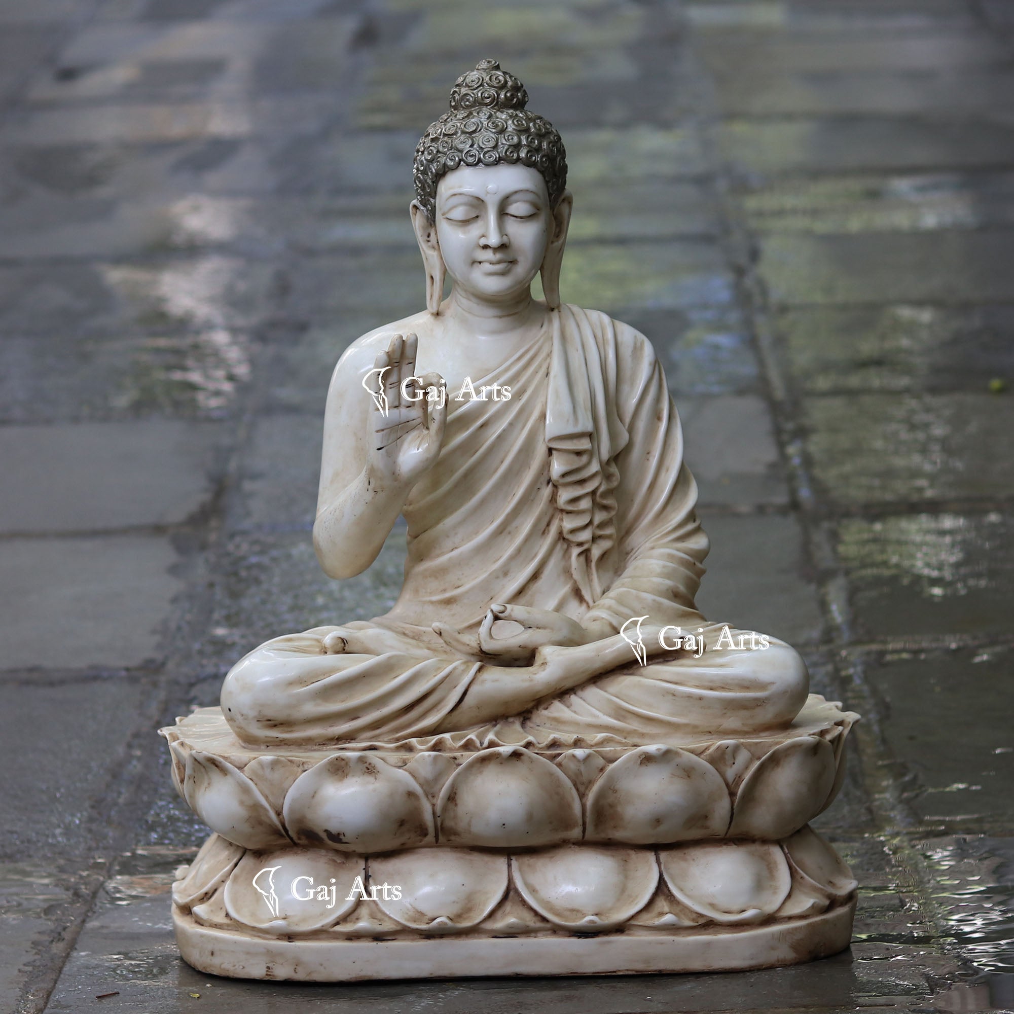 Korean Marble Buddha Statue | 24 Inch