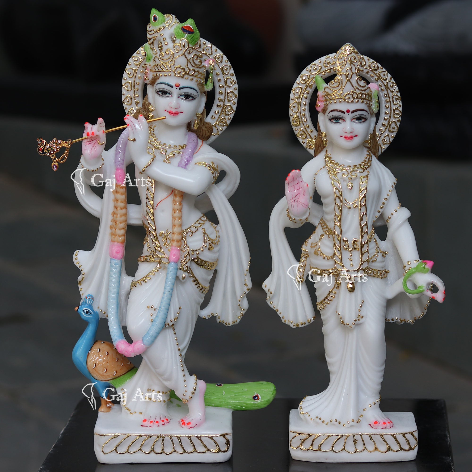 White Marble Radha Krishna Idol | 18 Inch