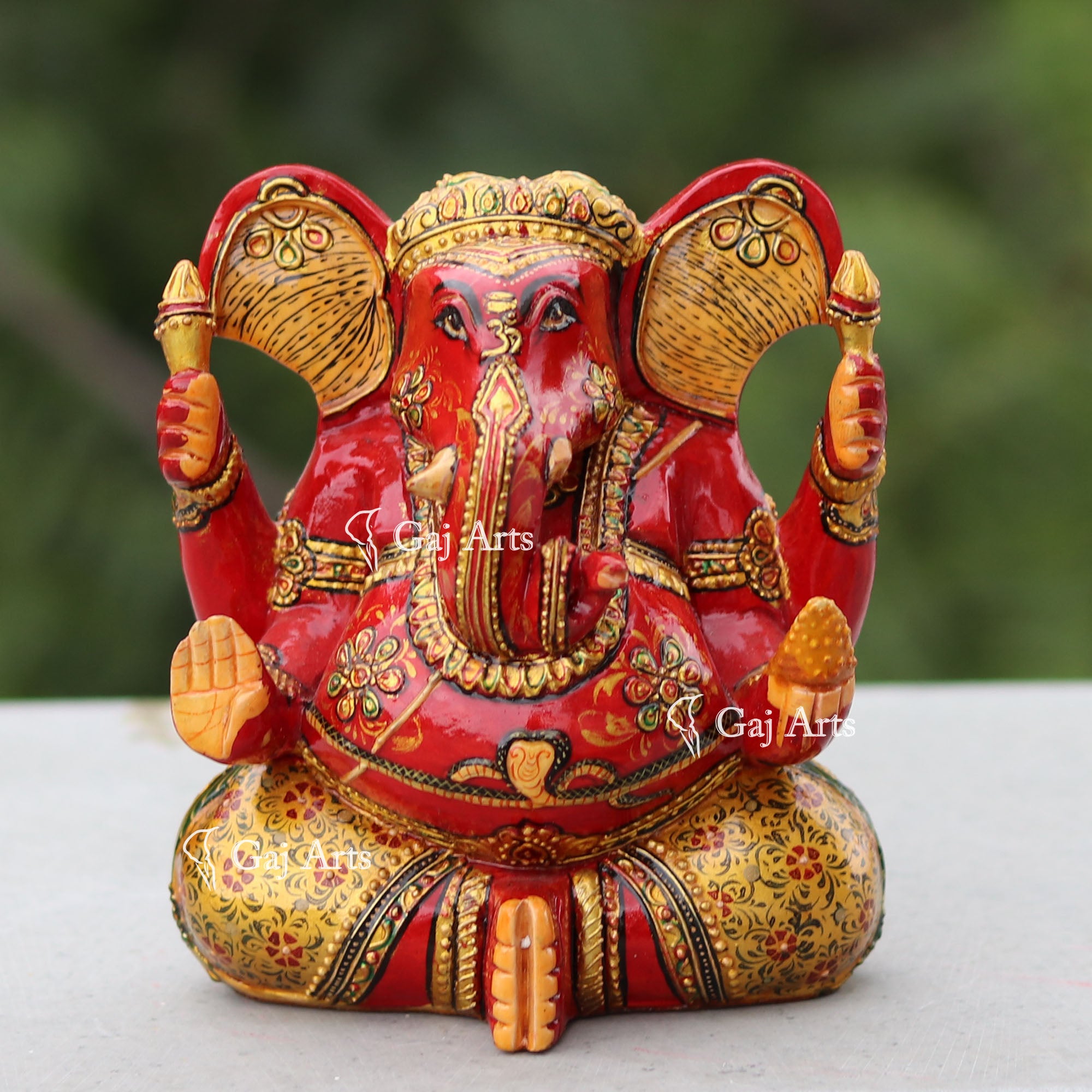Decorative Wooden Ganpati Idol | 5 Inch