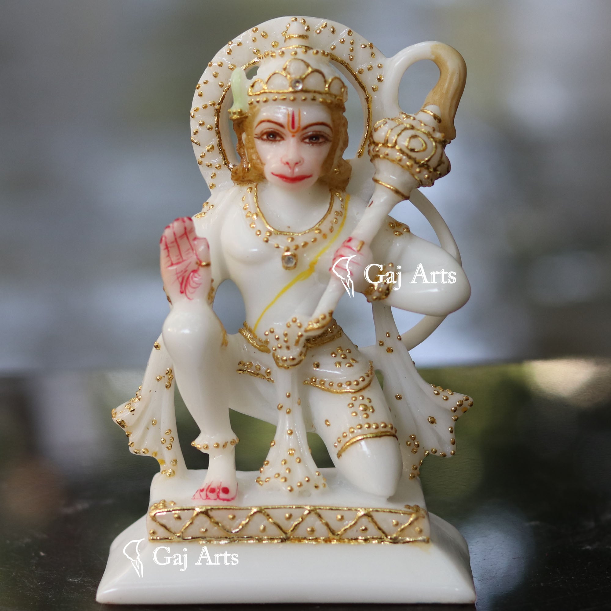 Marble Powder Hanuman Ji Idol | 6 Inch