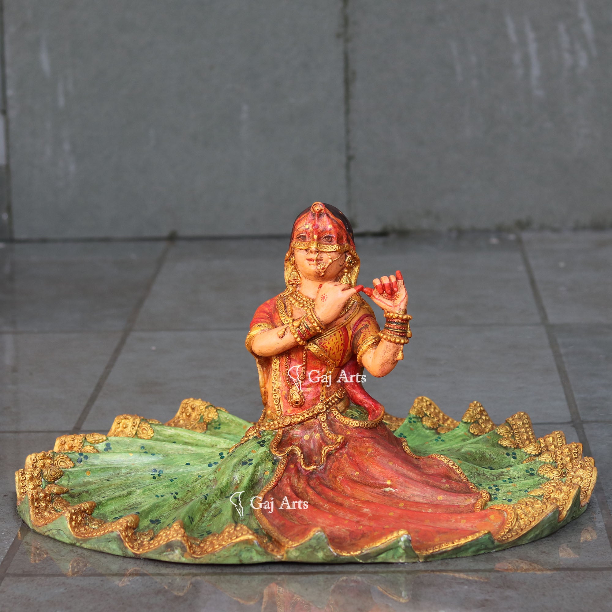 Handcrafted Wooden Bani Thani Statue | 24 Inch