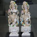 White Marble Radha Krishna Idol | 21 Inch