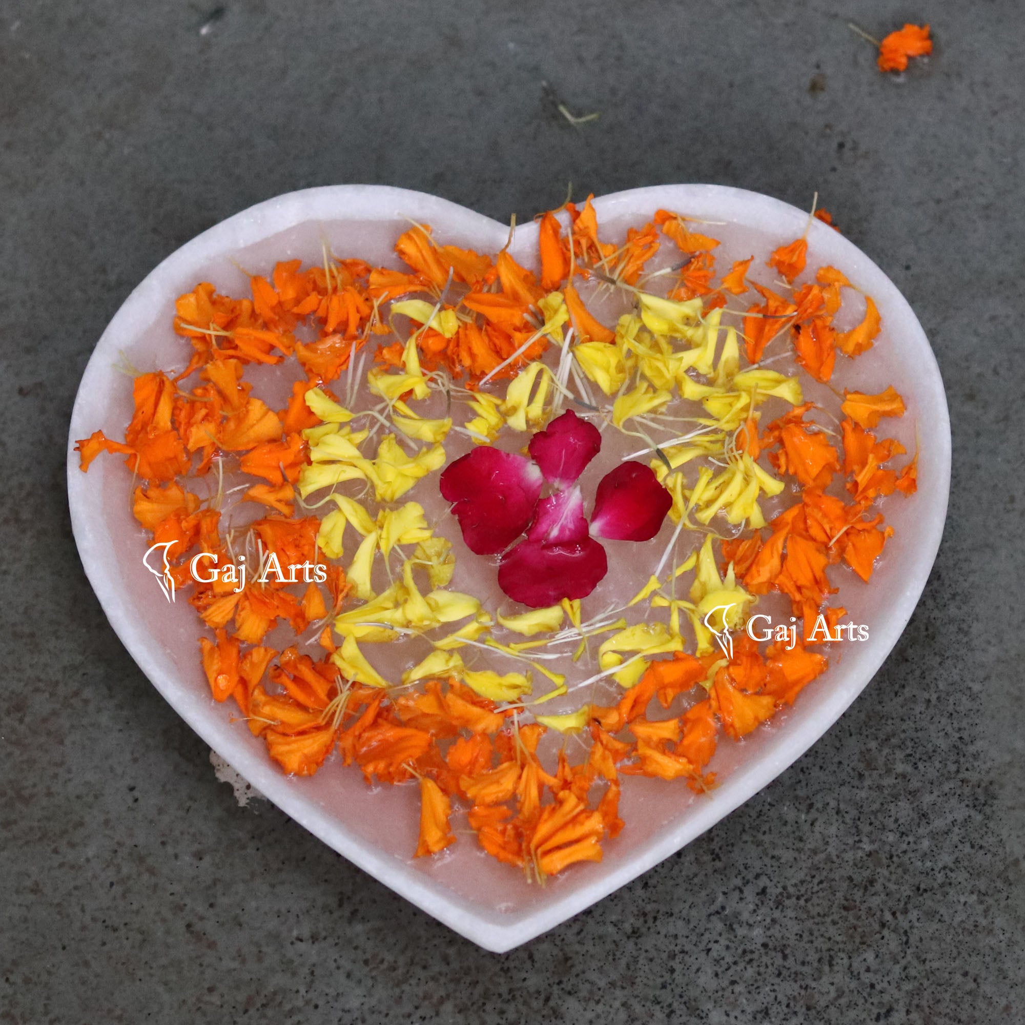 White Marble Designer Flower Bowl | 8 Inch
