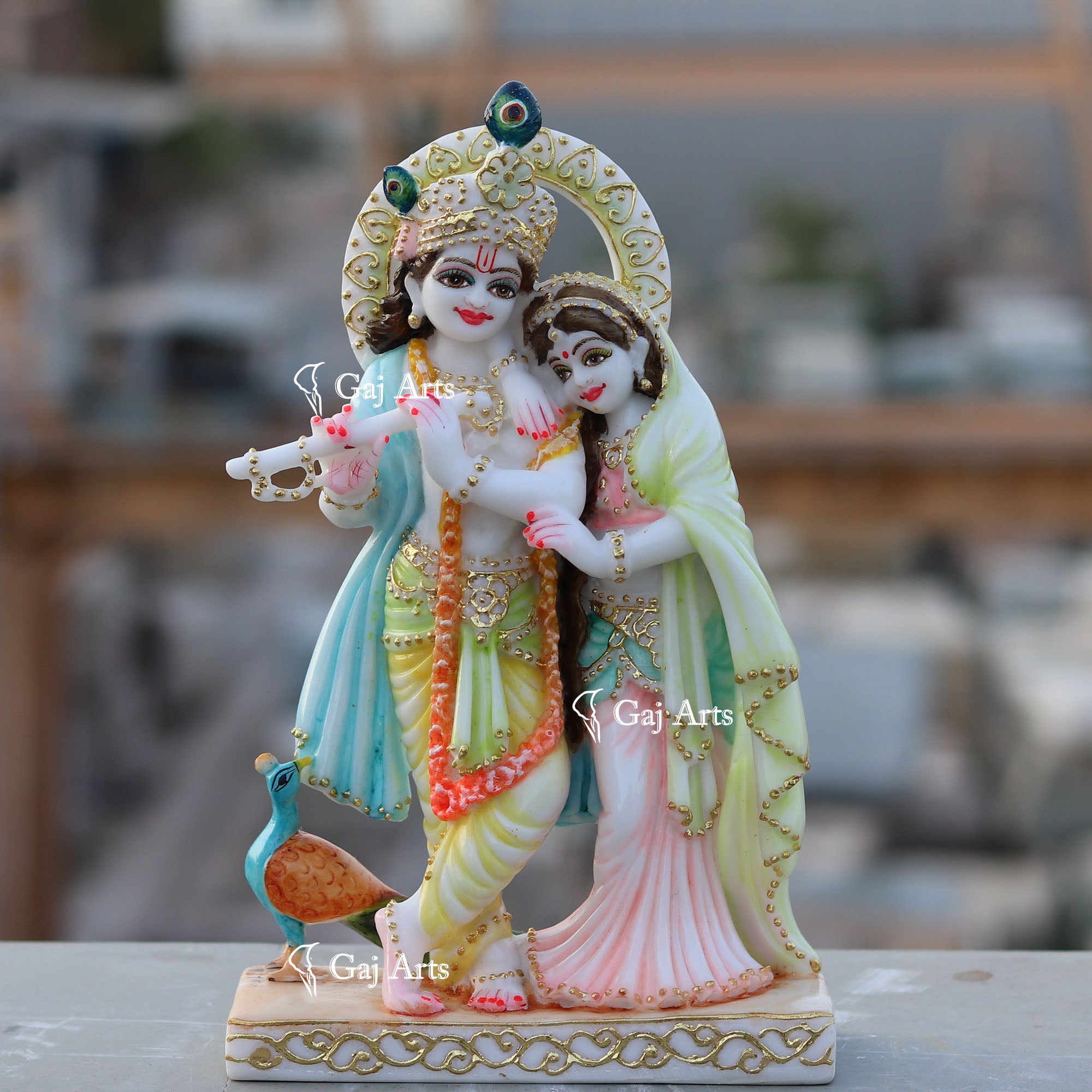 White Marble Ethiopia Radha Krishna Jodi | 12 Inch