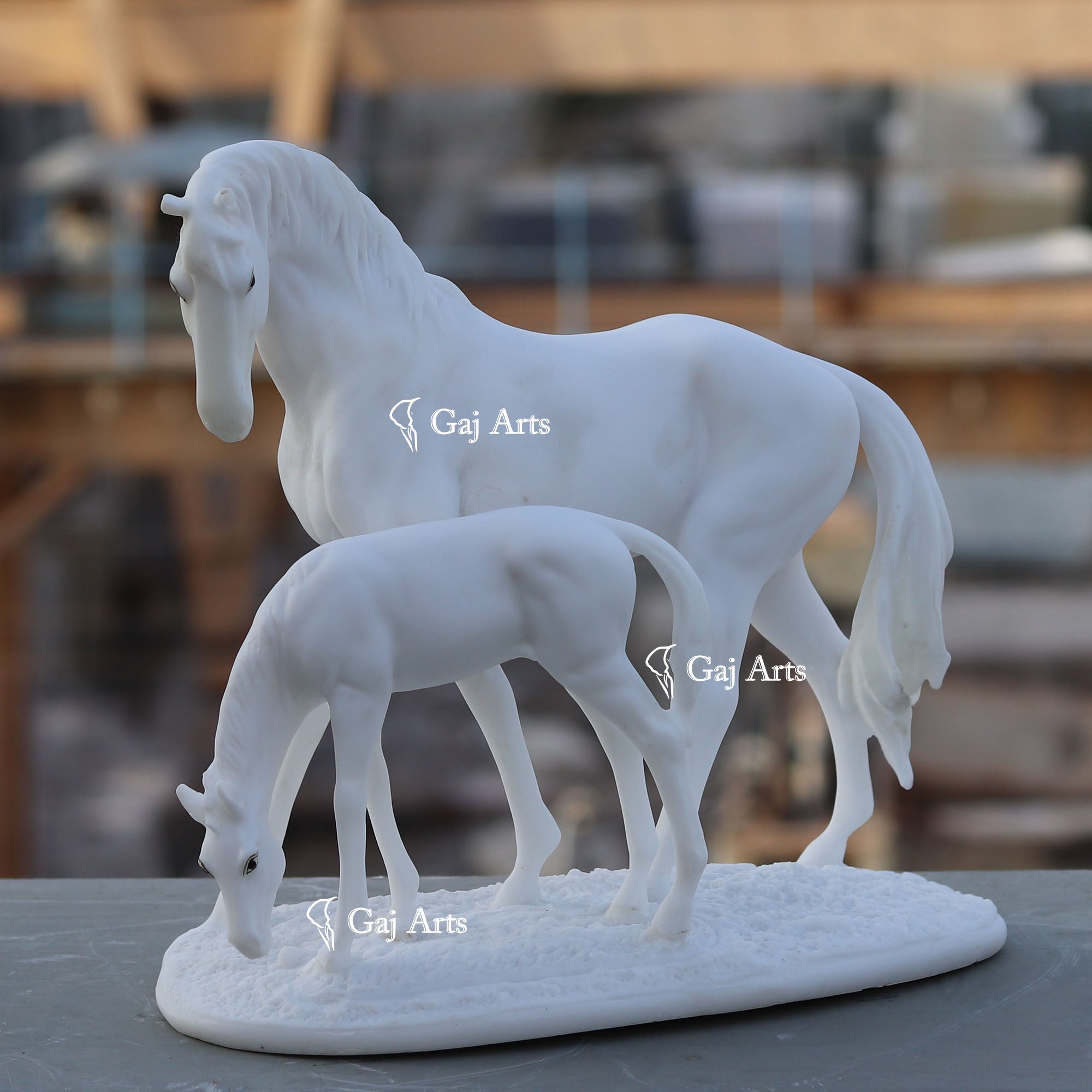 Marble Horse Statue | 10 Inch