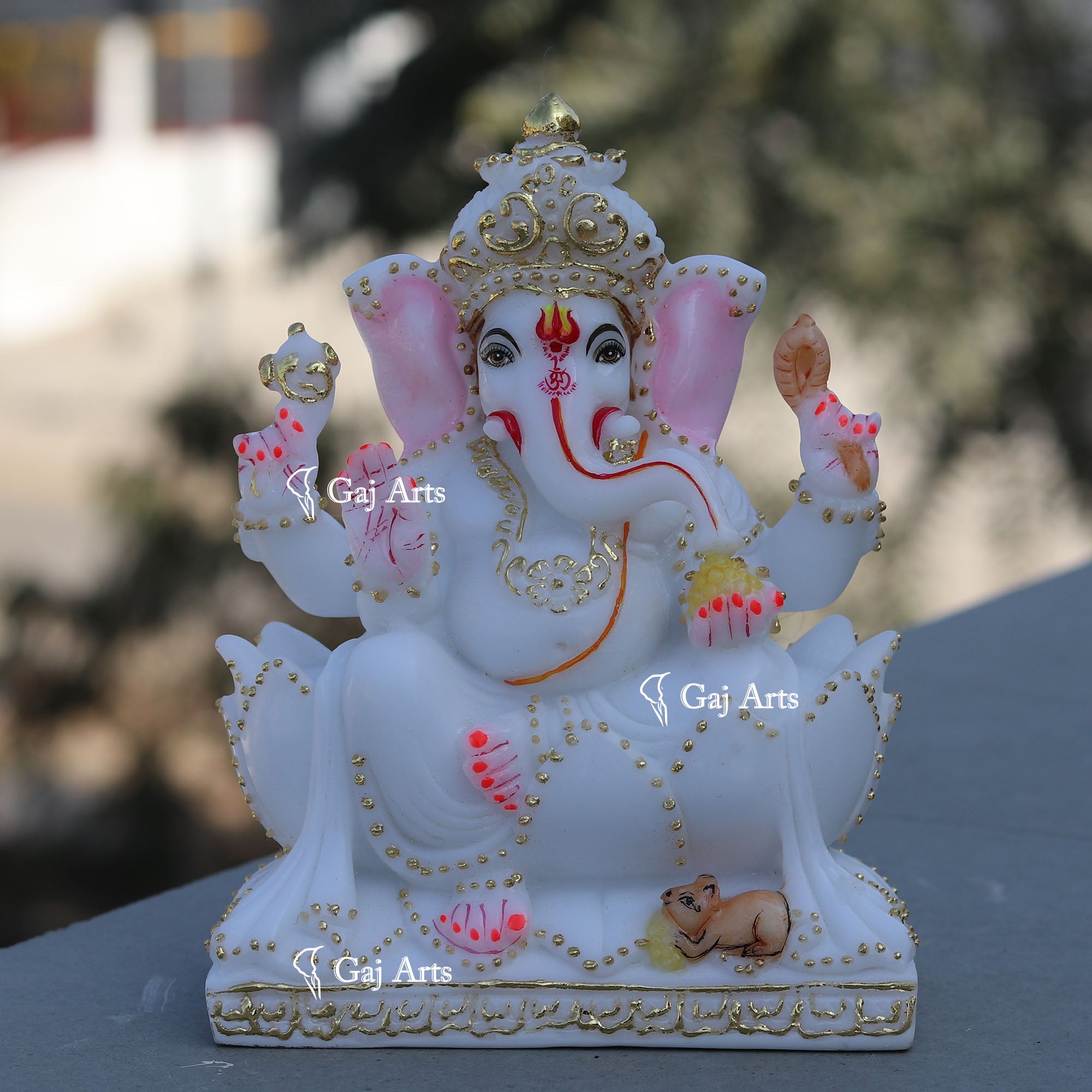 Handcrafted Marble Ganpati Statue | 7 Inch