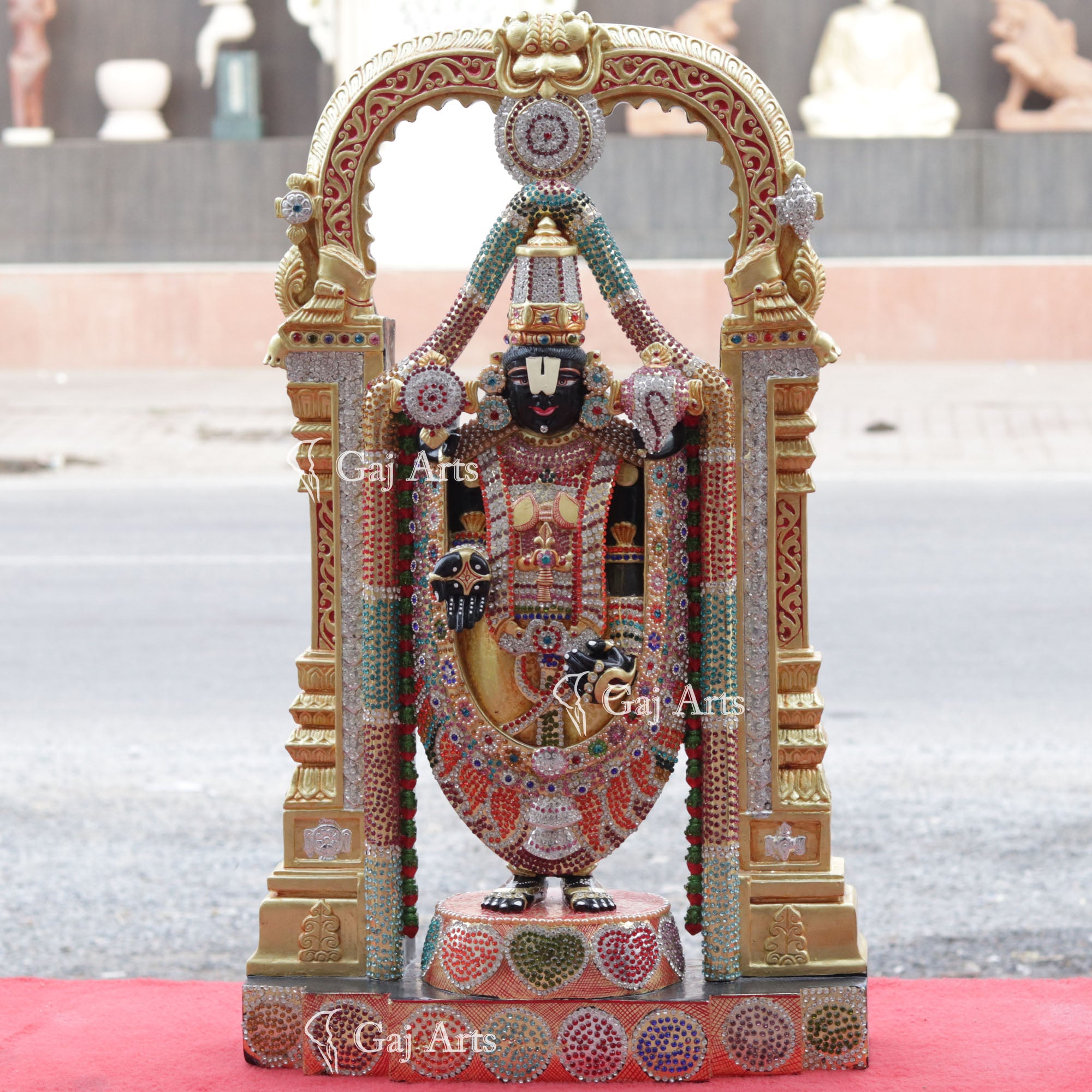Black Marble Tirupati Balaji Idol | 30 Inch