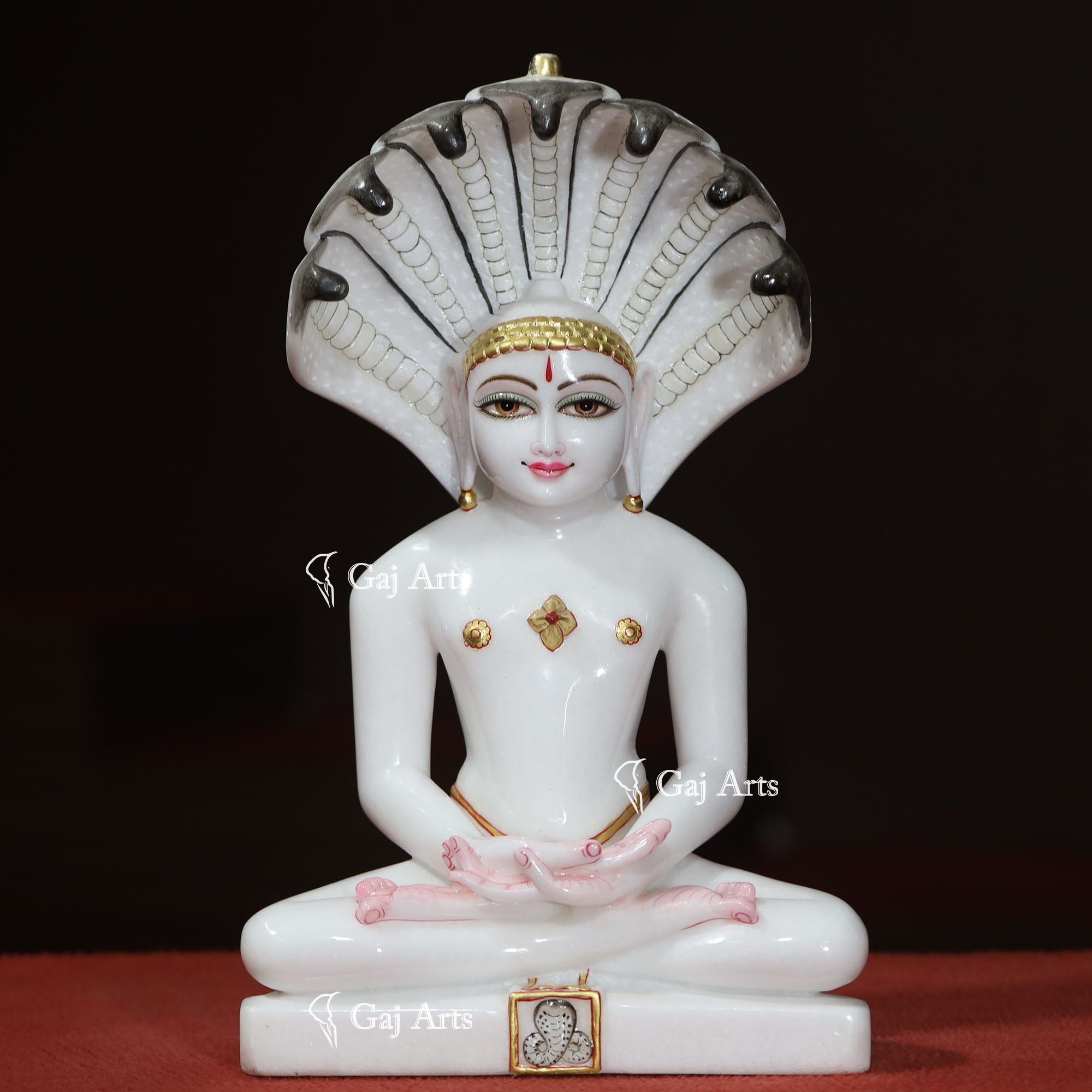 White Makrana Marble Parshwanath Idol | 17 Inch