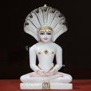 White Makrana Marble Parshwanath Idol | 17 Inch