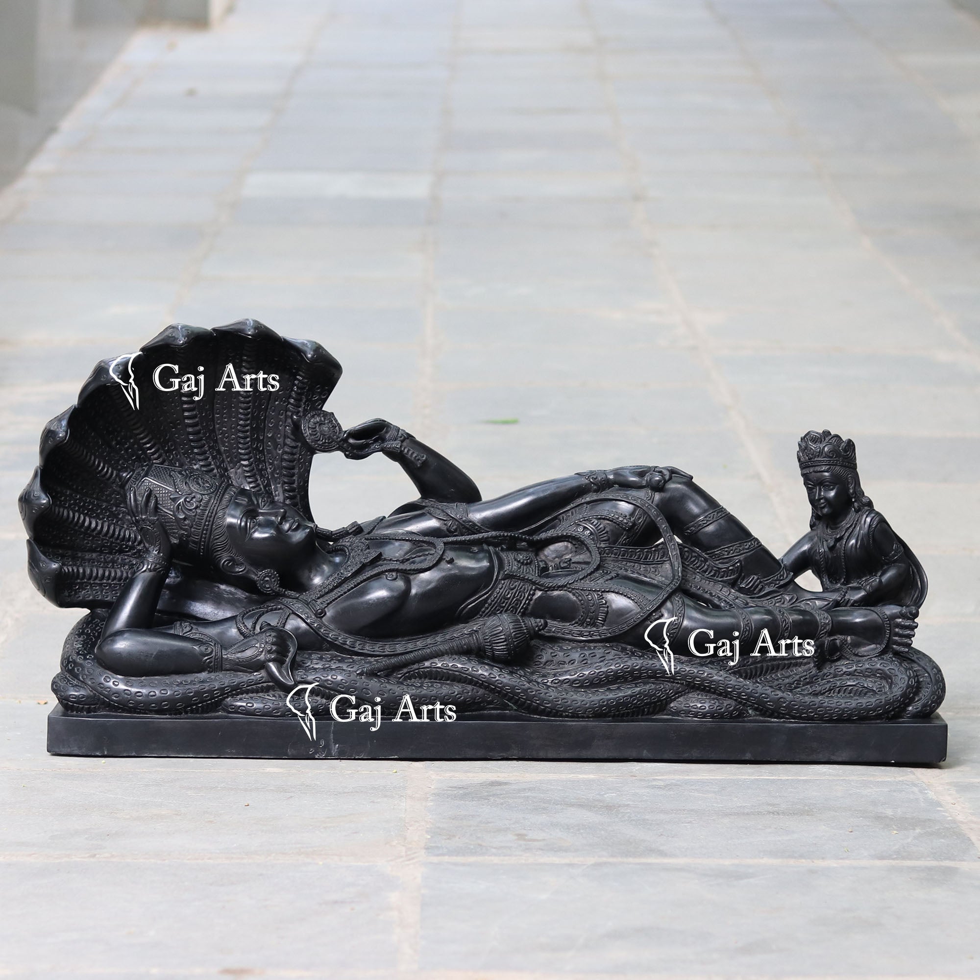 Black Marble Vishnu Ji Statue | 42 Inch