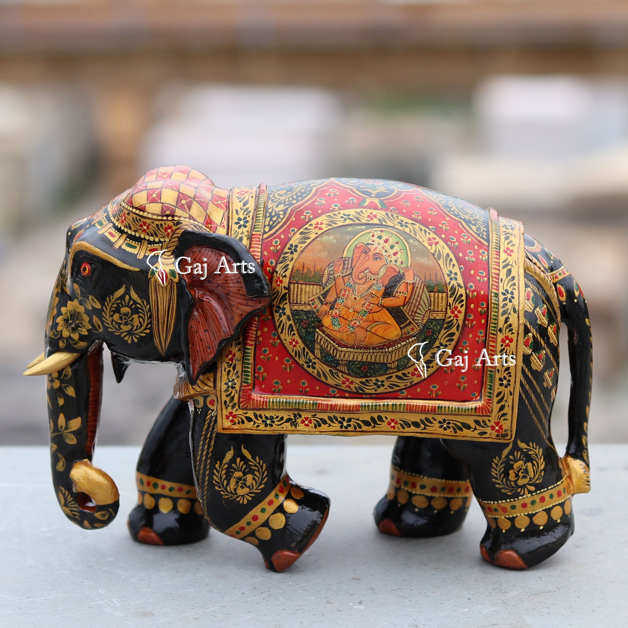 Natural Wood Elephant Decor | 8 Inch