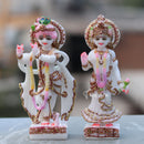 Standing Marble Radha Krishna Statue | 7 Inch
