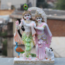 White Marble Ethiopia Radha Krishna Jodi Murti | 18 Inch