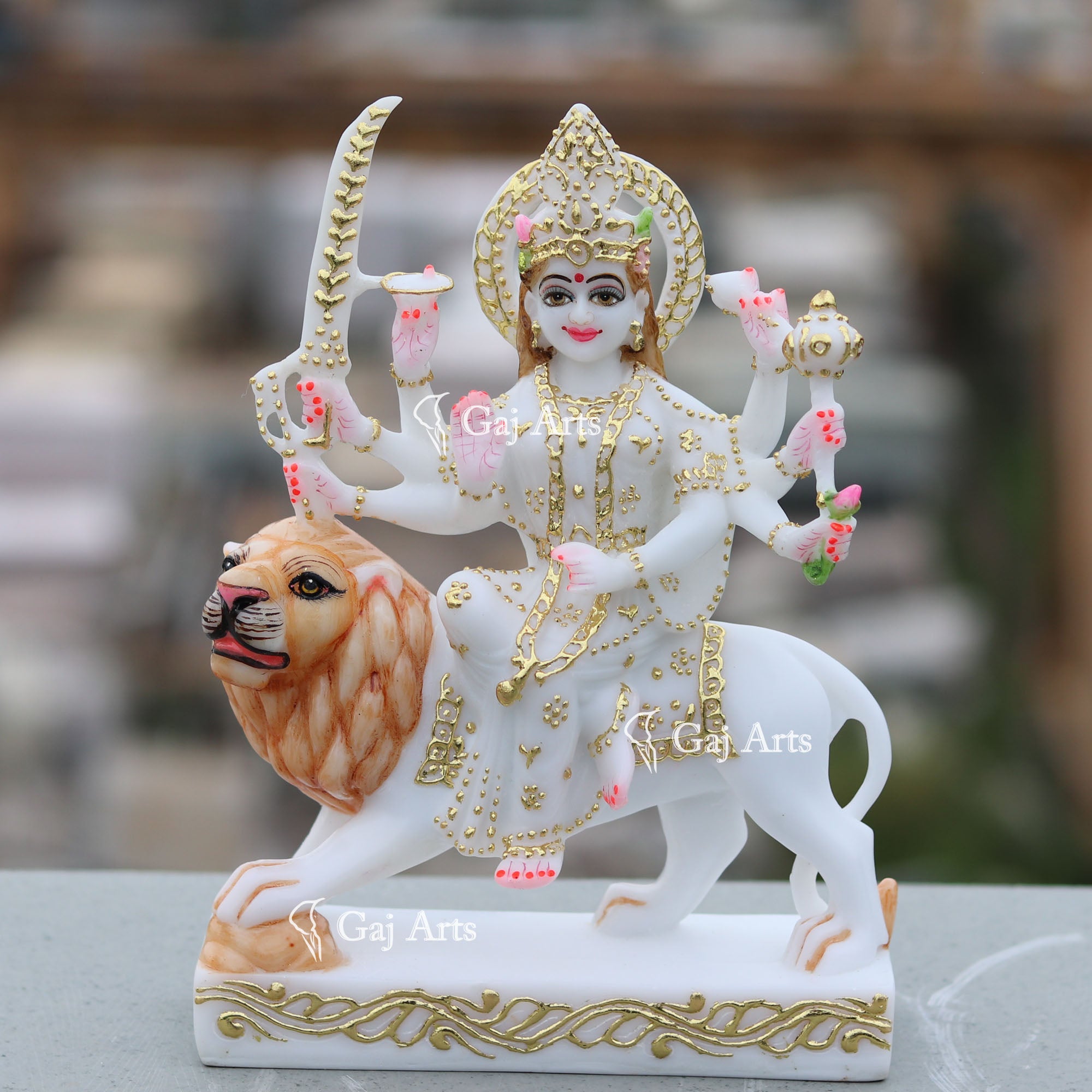 Marble Durga Maa Idol | 9 Inch